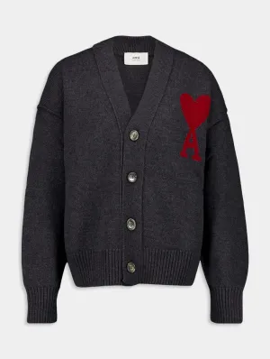 Ami De Coeur Monogram Motif Virgin-Wool Cardigan