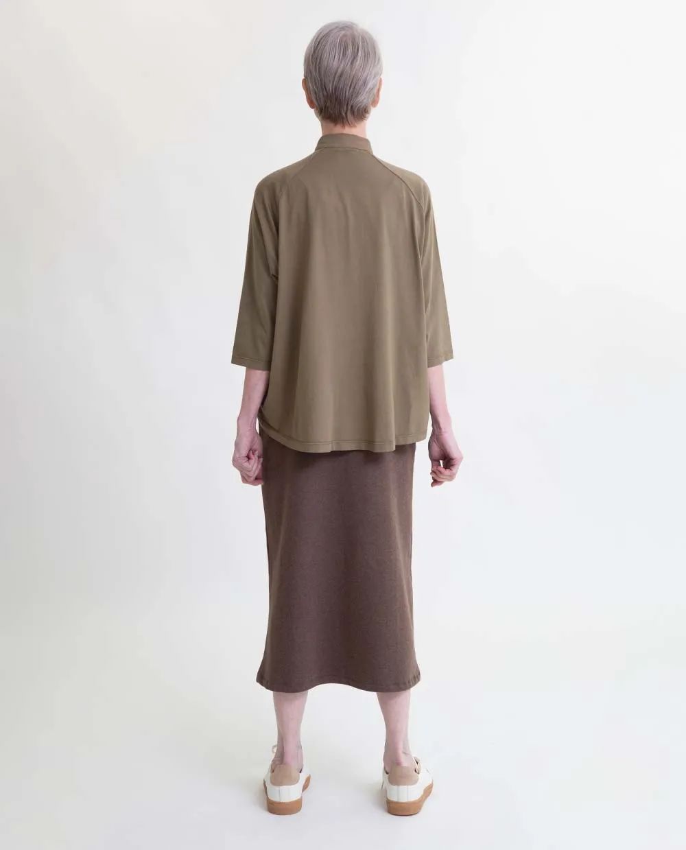 Ana Organic Cotton Skirt In Brown Marl