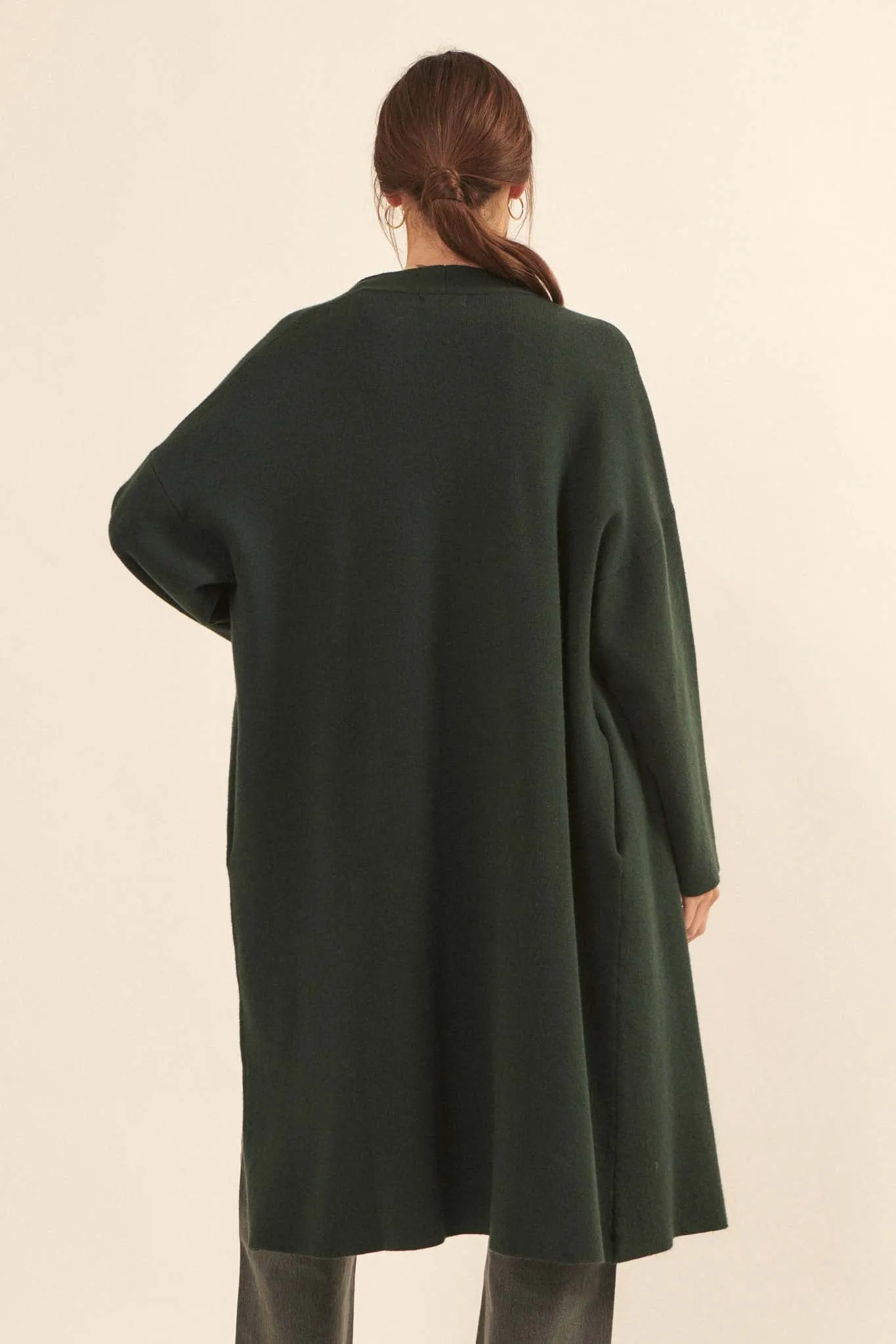 Autumn Leaves Draped Longline Cardigan