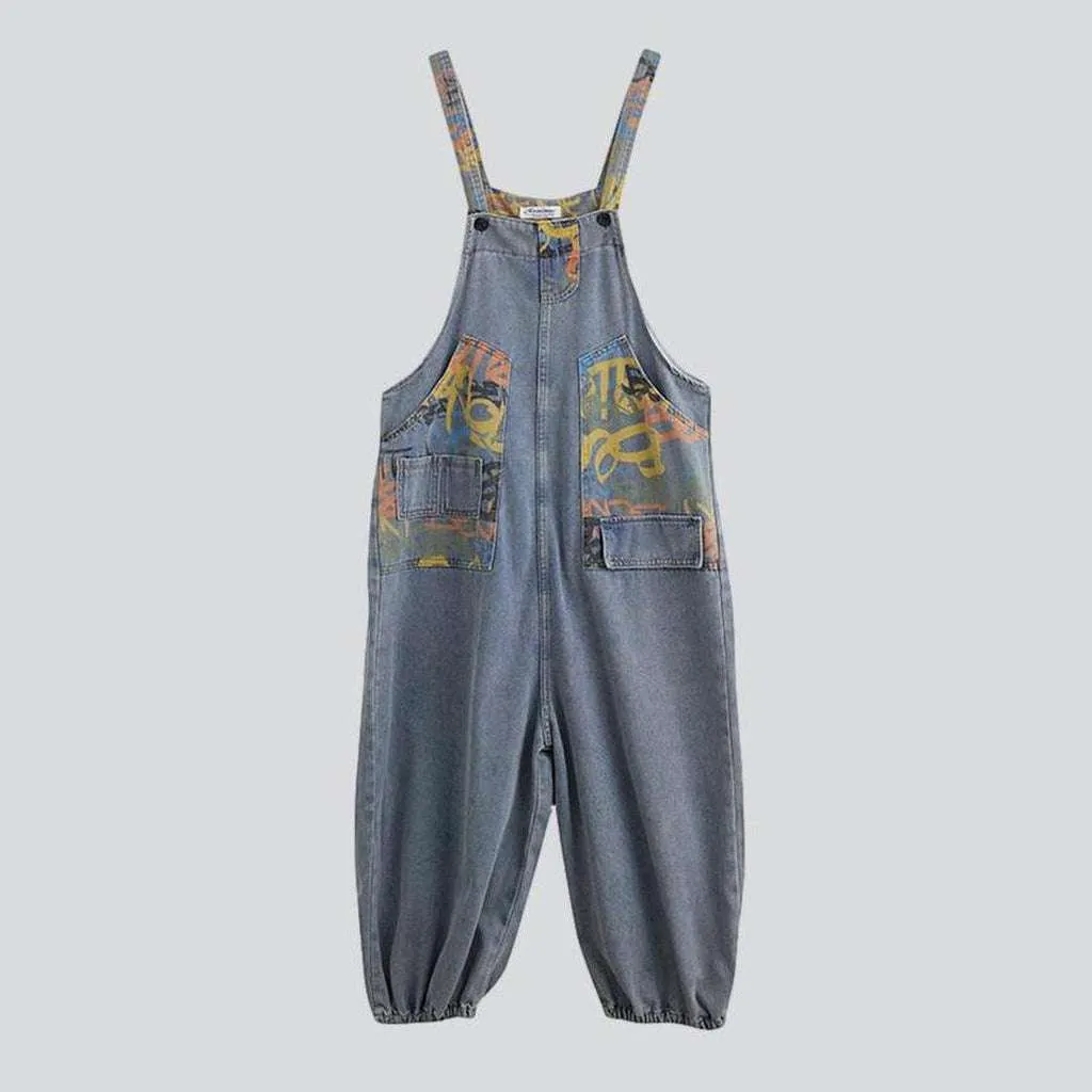 Baggy painted denim jumpsuit