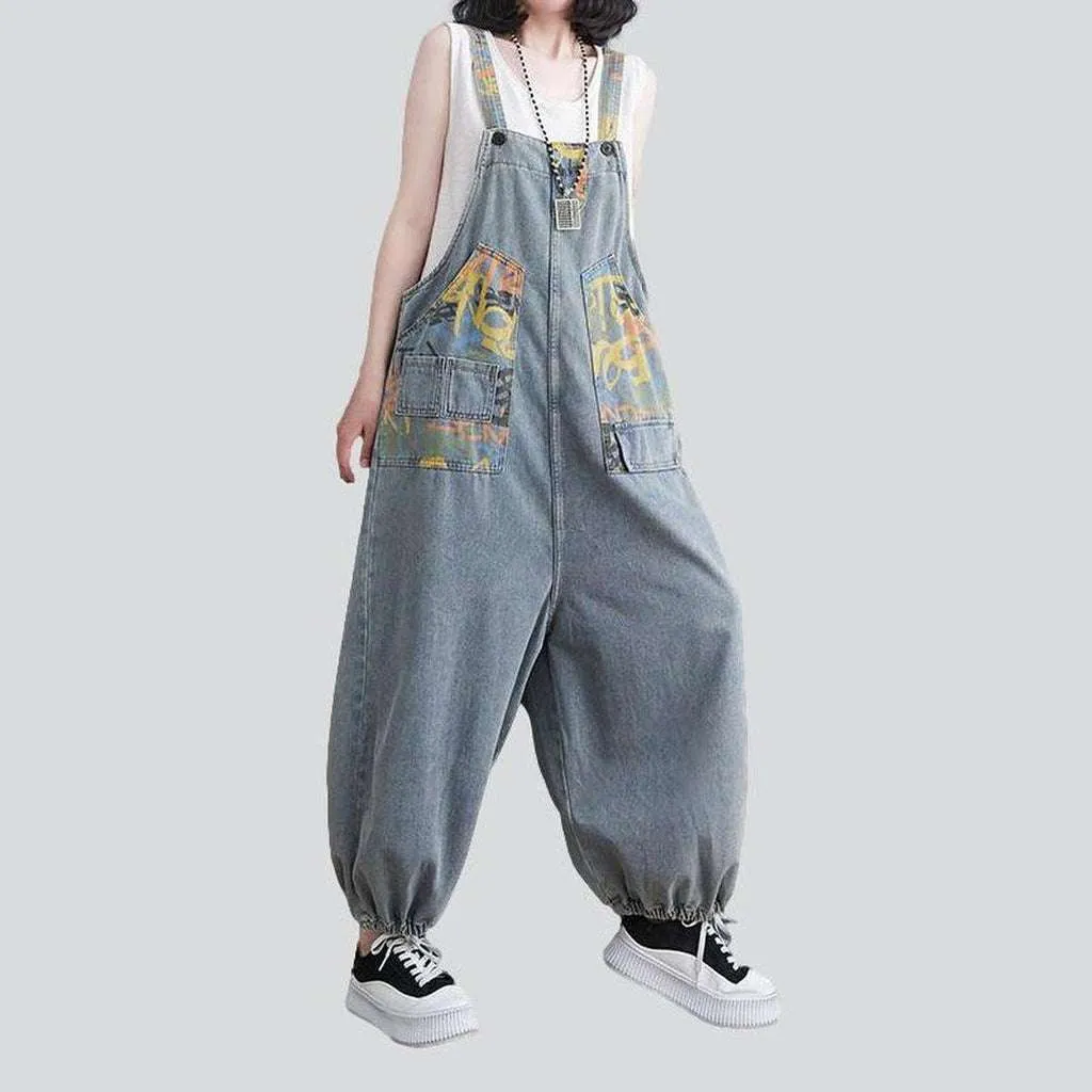 Baggy painted denim jumpsuit