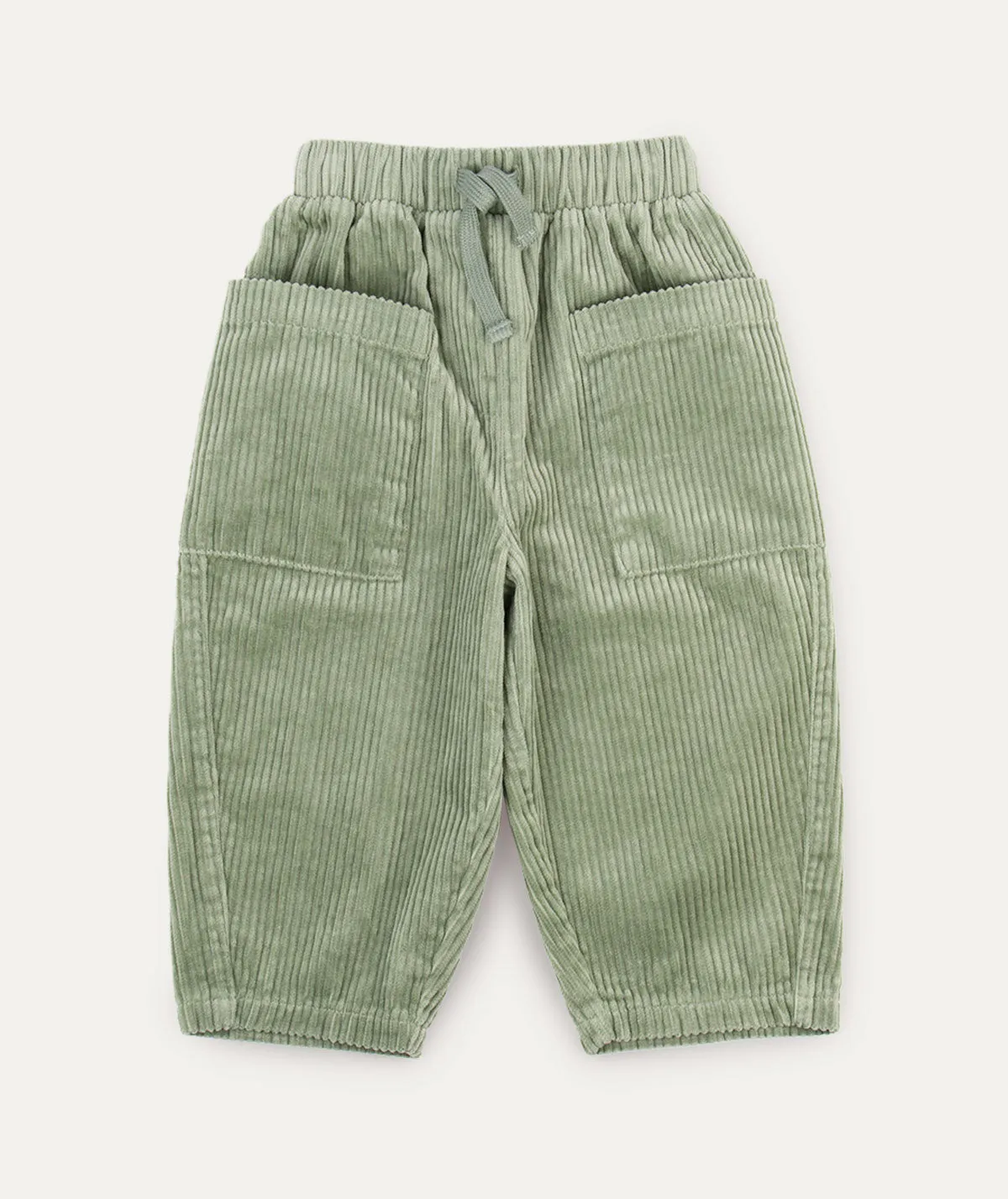 Barrel Leg Cord Trouser -  Hedge Green