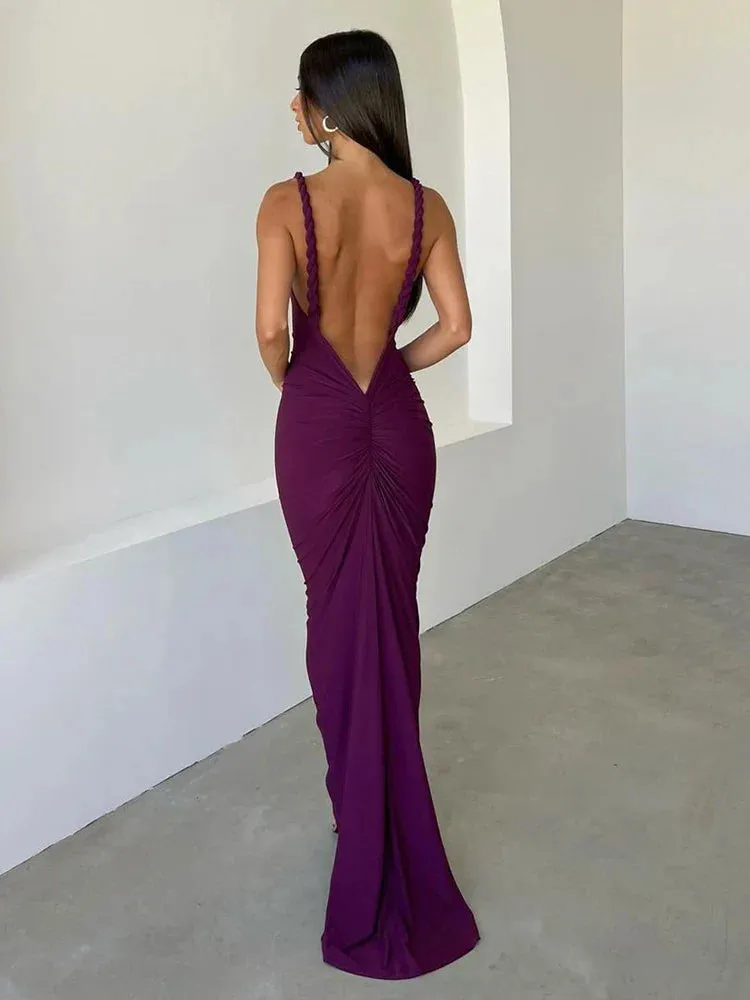 Bodycon Elegant Long Mermaid Halter Off Shoulder Sexy Spring Summer Maxi Dress