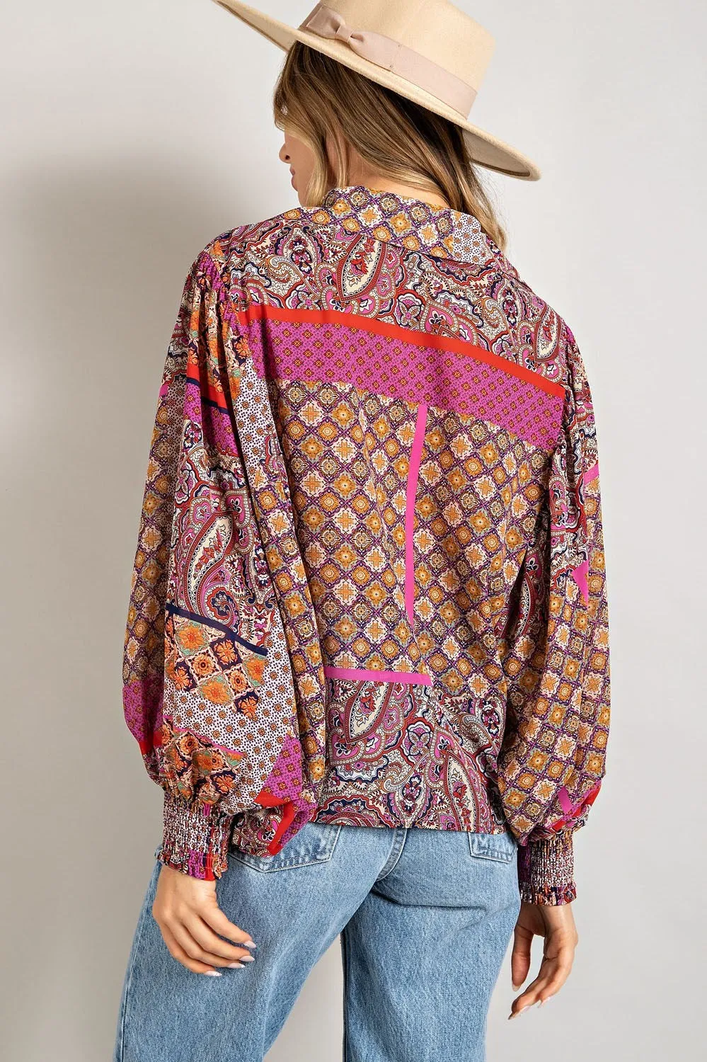 BOHO PUFF SLEEVE TOP