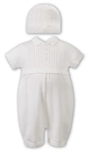 Boy's Knit Romper & Hat