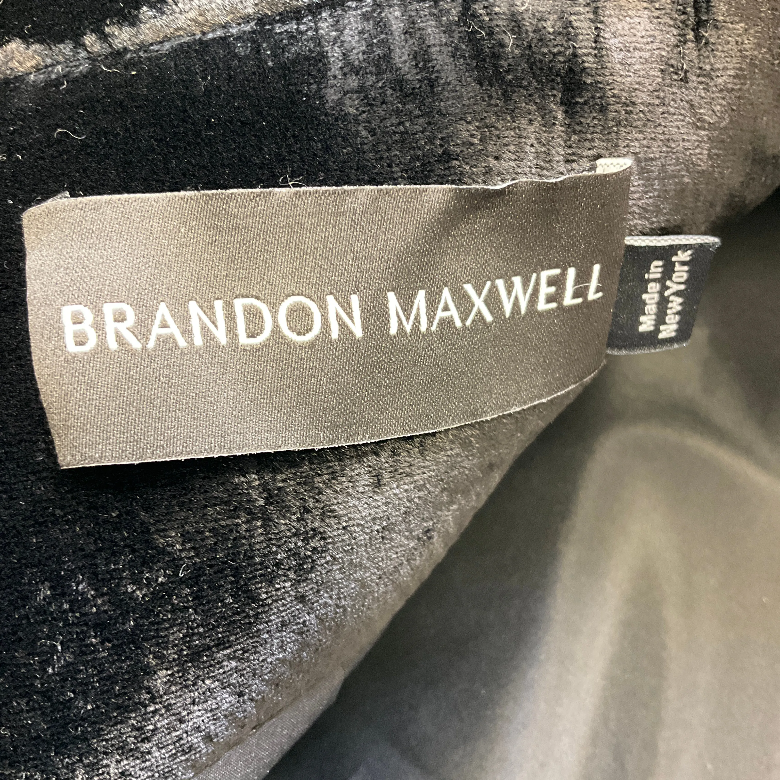 Brandon Maxwell Black Structured Velvet Coat