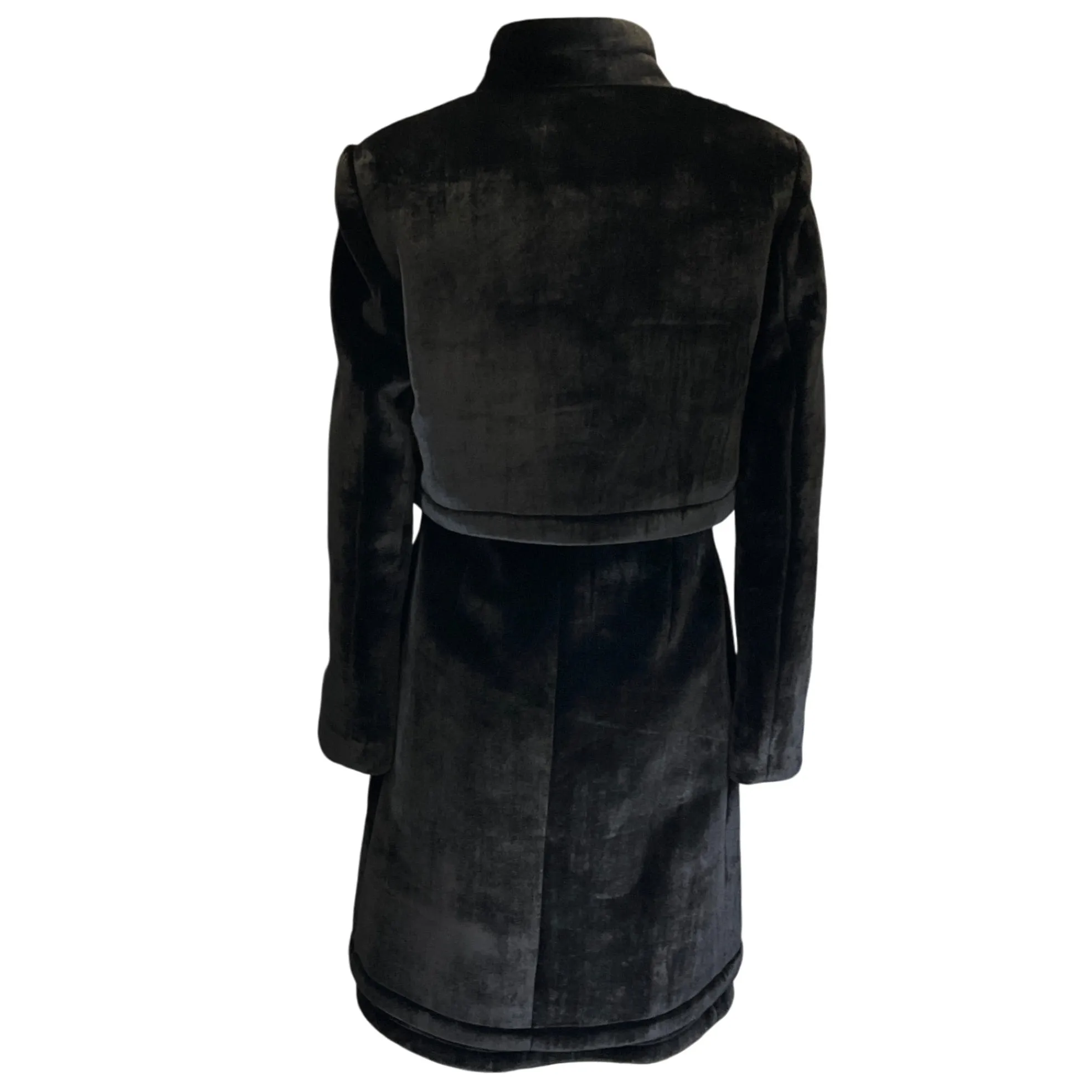 Brandon Maxwell Black Structured Velvet Coat