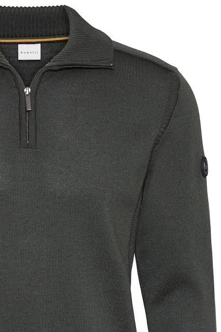 Bugatti Olive 1/4  Zip Knitwear