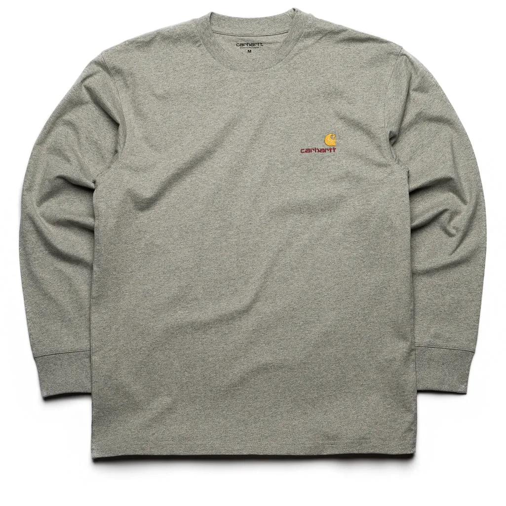 Carhartt WIP American Script L/S Tee - Ash Heather