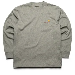 Carhartt WIP American Script L/S Tee - Ash Heather