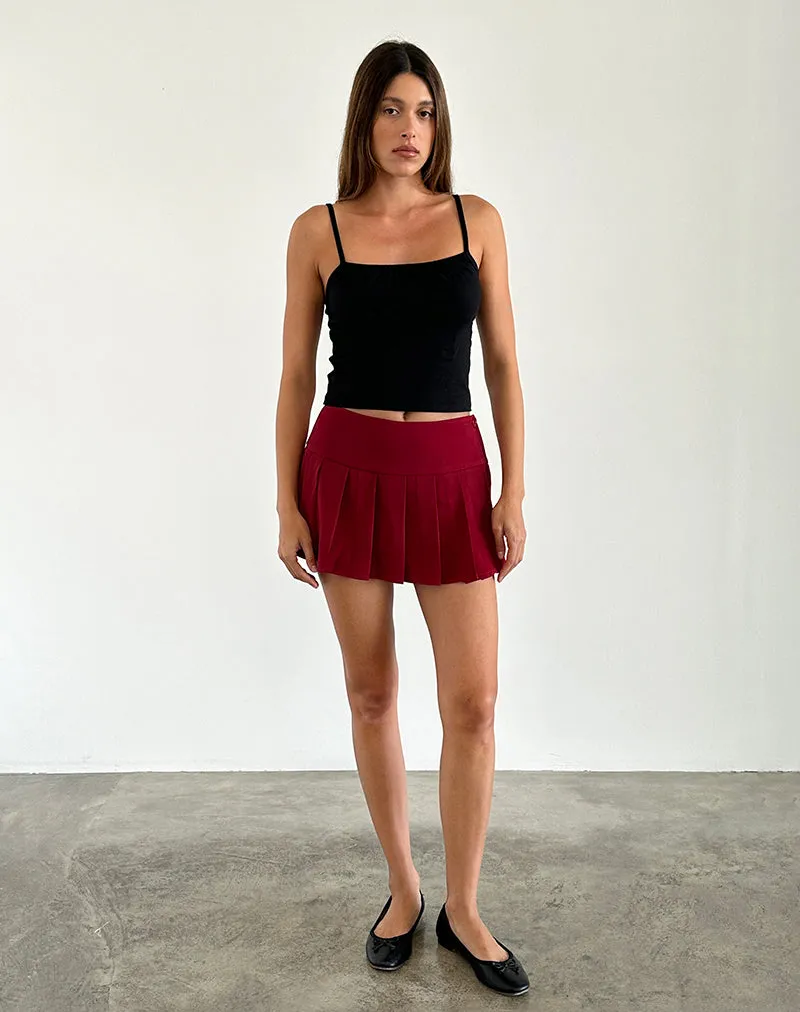 Casini Mini Skirt in Soft Tailoring Burgundy