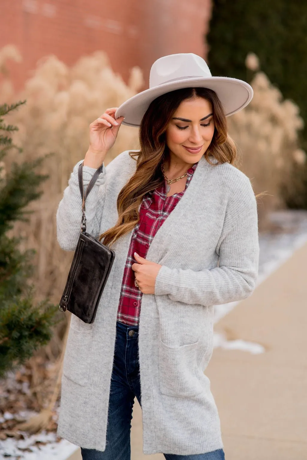 Cozy Lightly Ribbed Tunic Cardigan