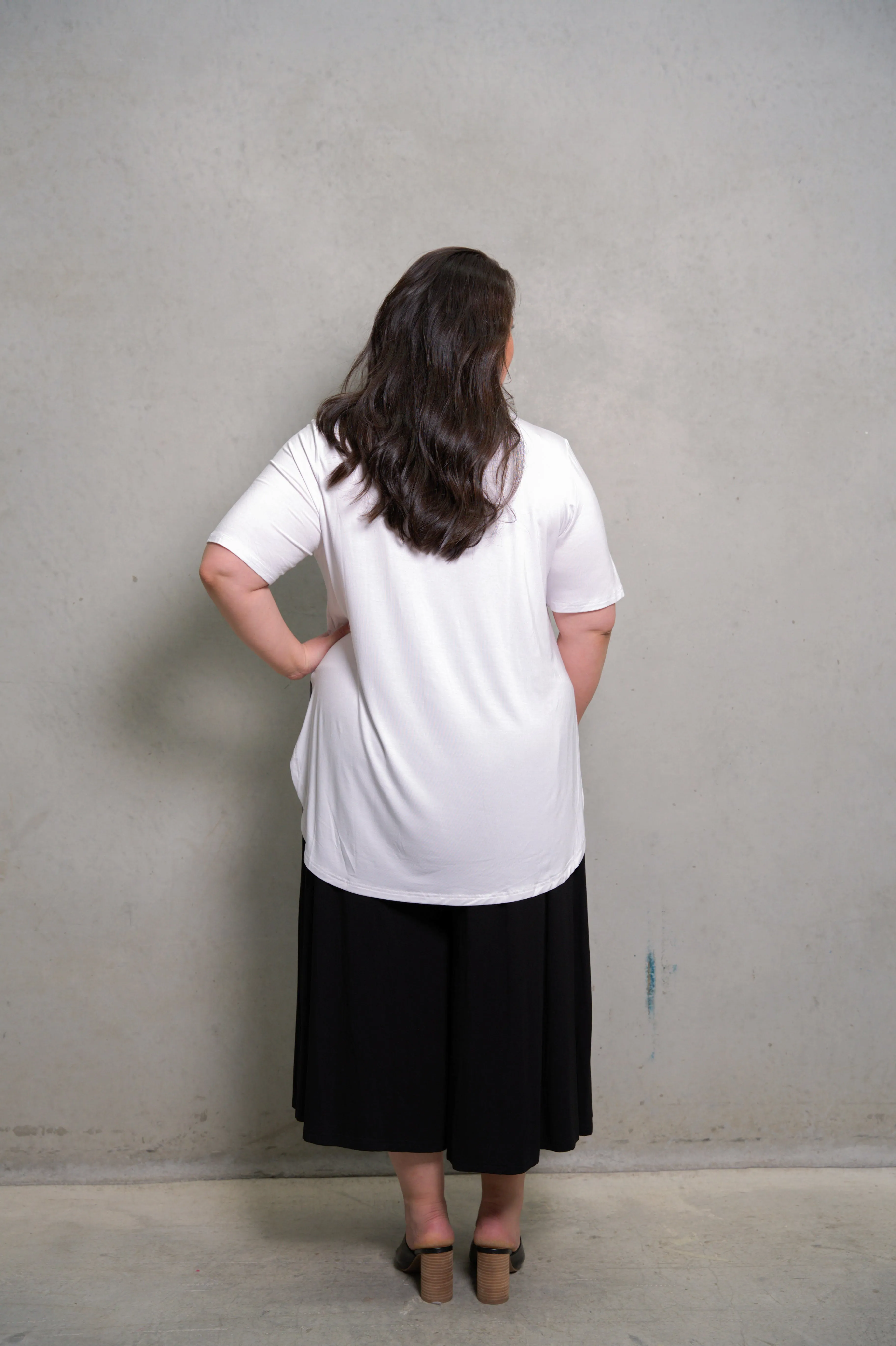 'CRYSTAL' Bamboo S/S Top - White