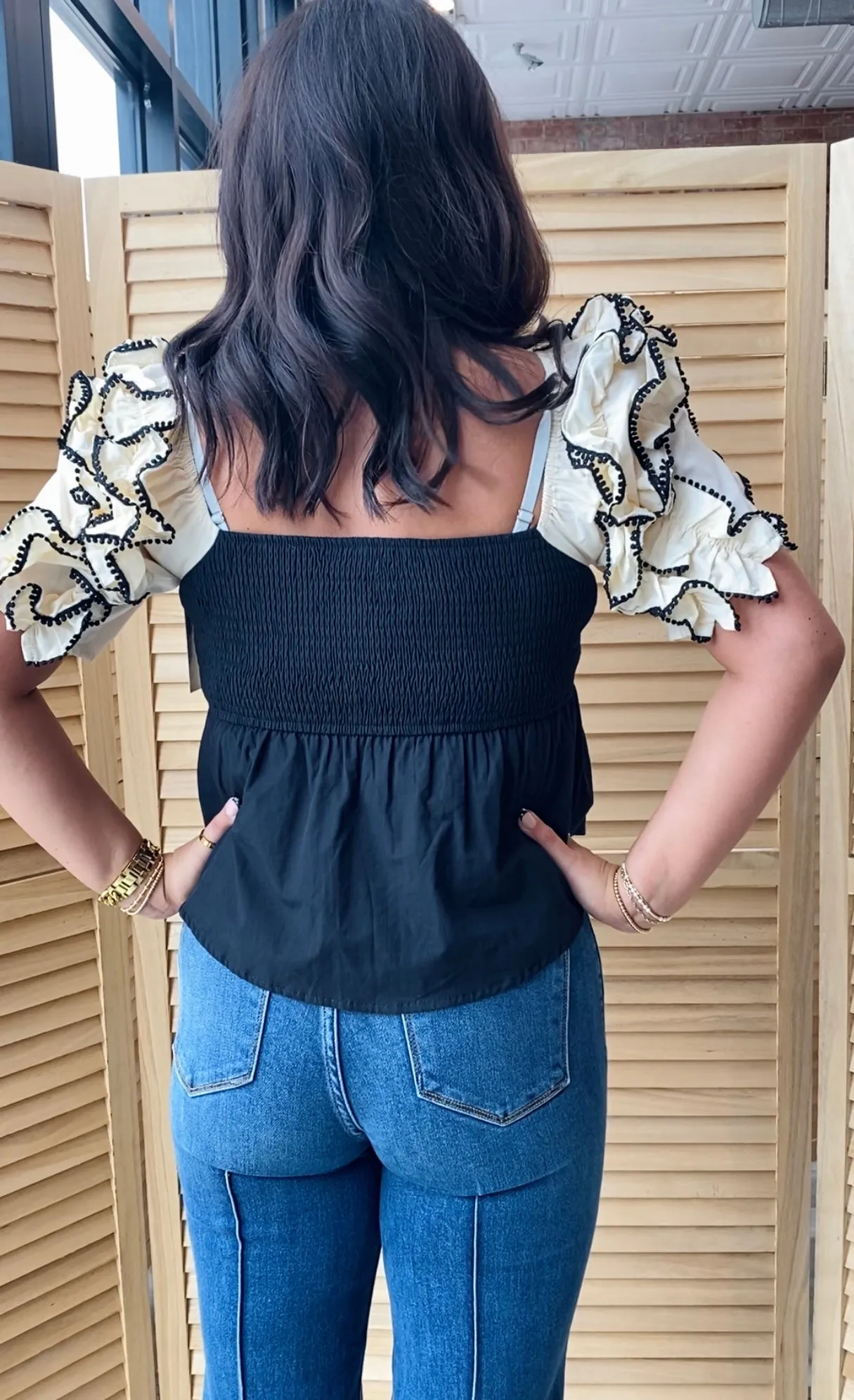 Darling Days Ruffle Blouse | Black