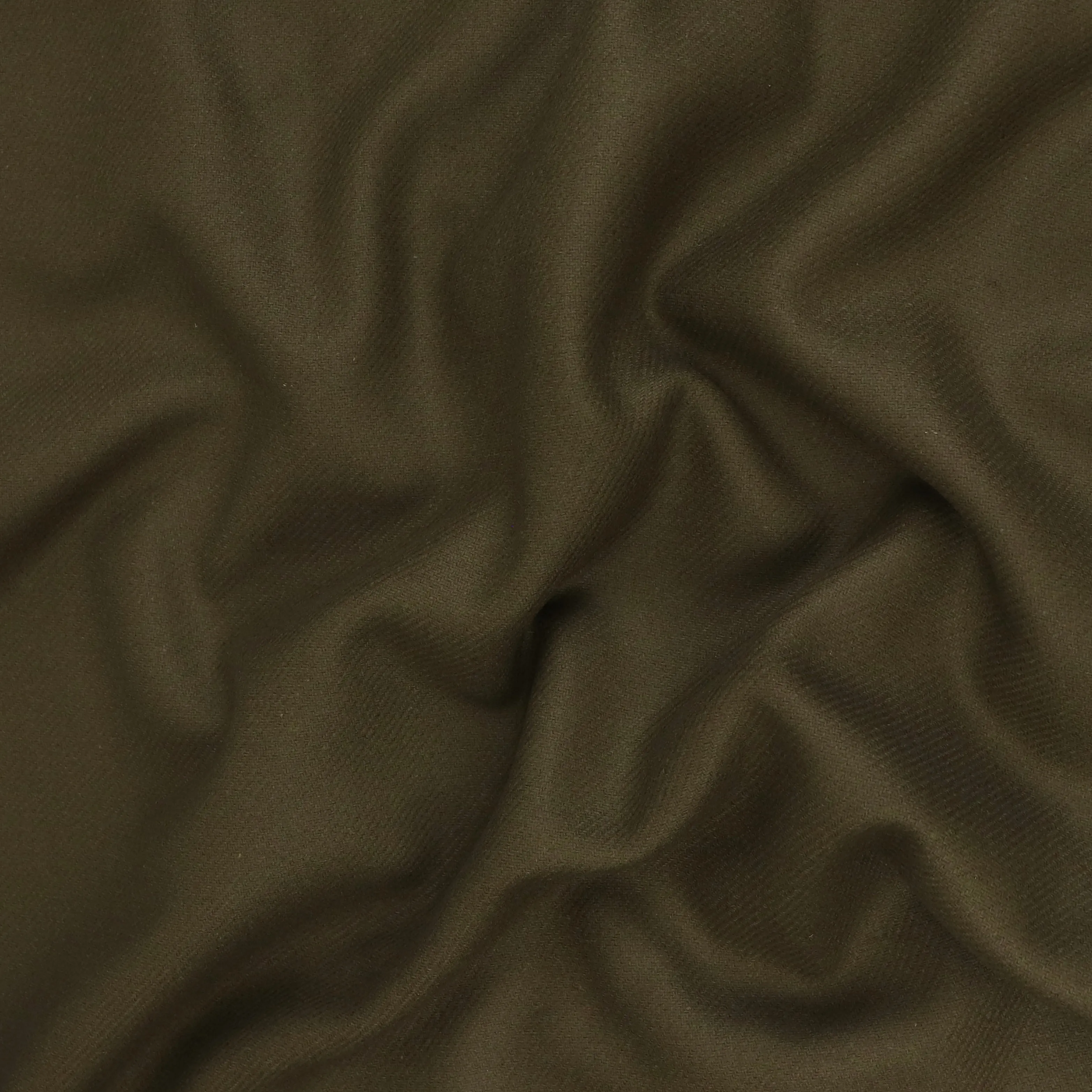 Deadstock Wool Cashmere Blend Coating - Dark Olive Green