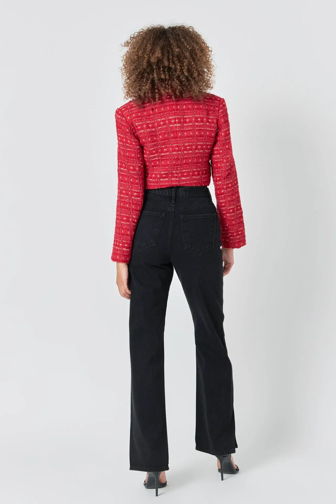 Endless Rose - Premium Cropped Tweed Jacket