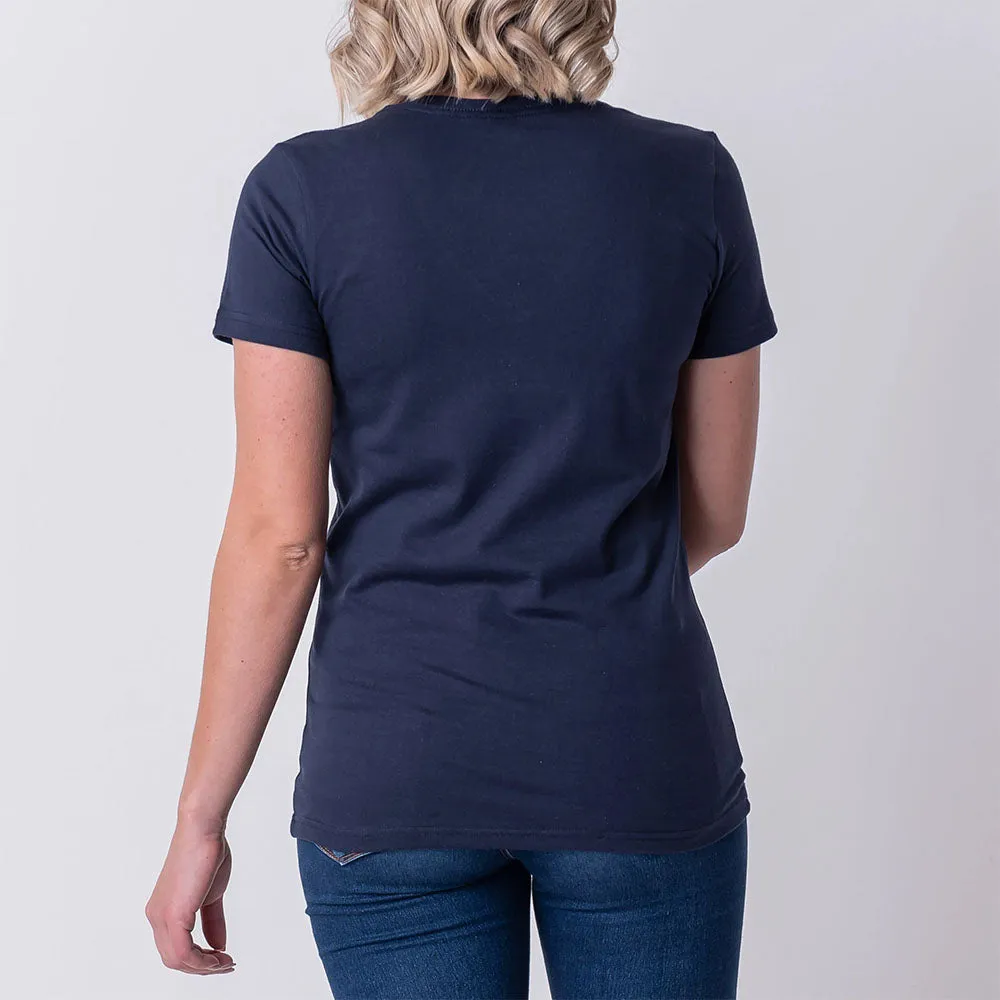 Fox Women's Raised From Dirt V-Neck Ss Tee (Deep Cobalt)