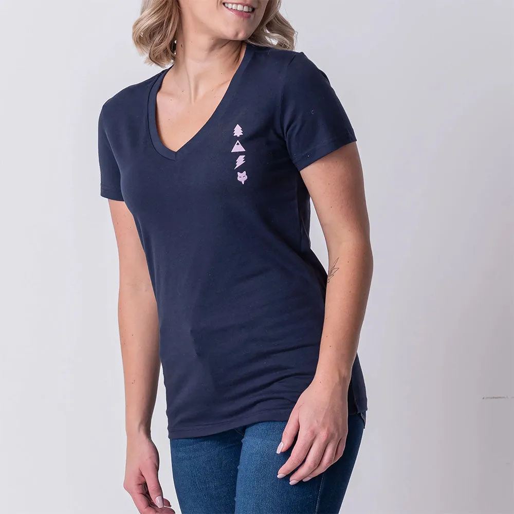 Fox Women's Raised From Dirt V-Neck Ss Tee (Deep Cobalt)