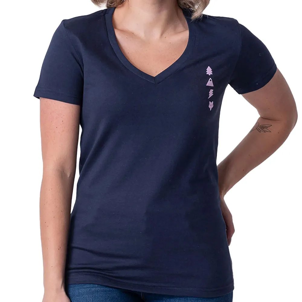 Fox Women's Raised From Dirt V-Neck Ss Tee (Deep Cobalt)