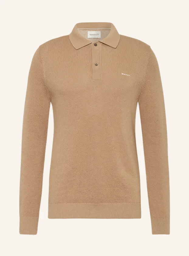 GANT - Cotton Pique Polo, Dark Khaki