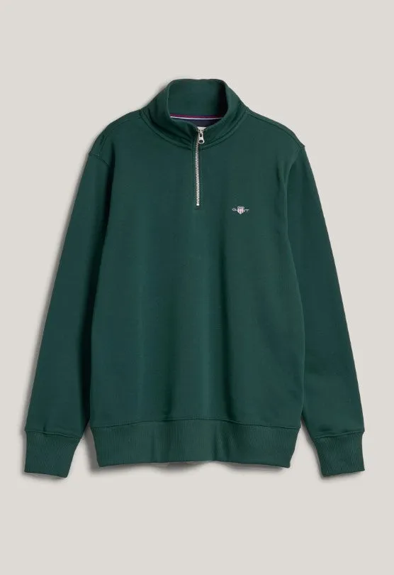 GANT - Reg Shield Halfzip Sweat, Woody Green