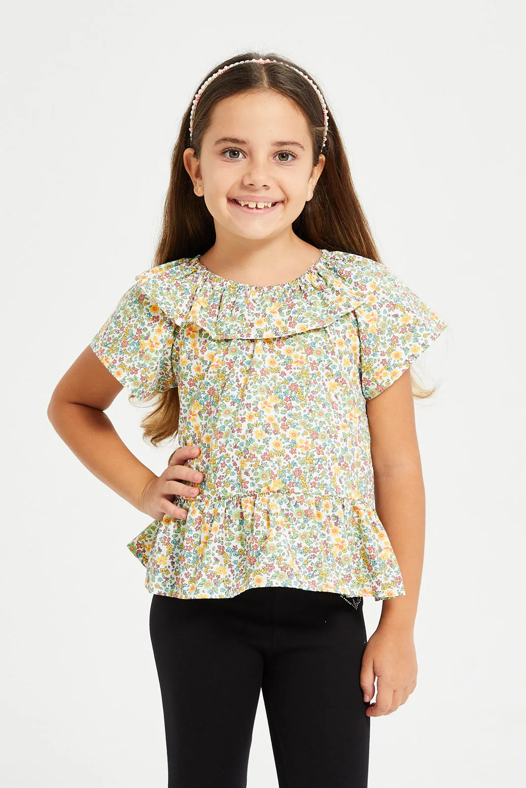 Girls Assorted Floral Print Blouse