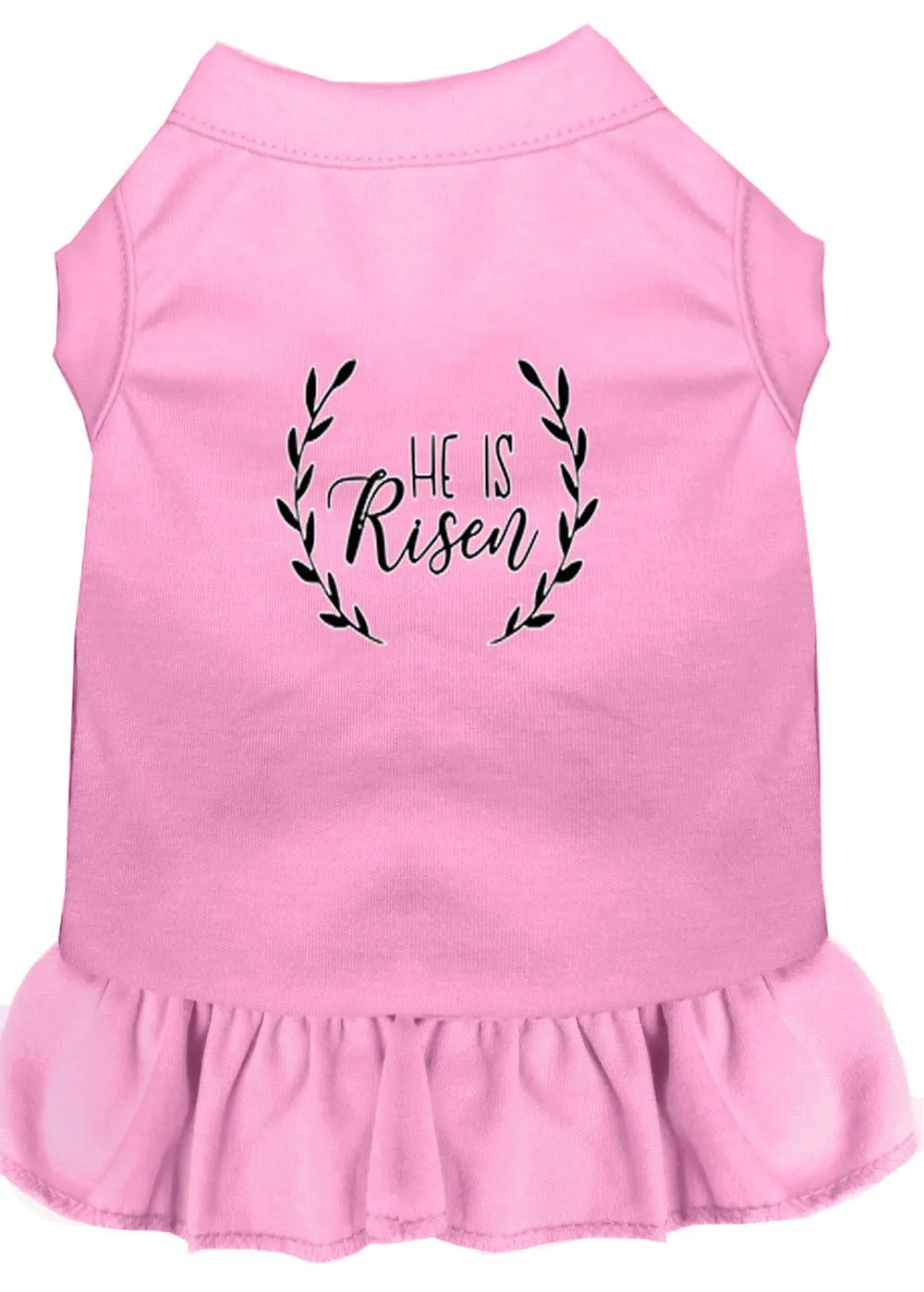 He Is Risen Screen Print Dog Dress Light Pink Xs (8)