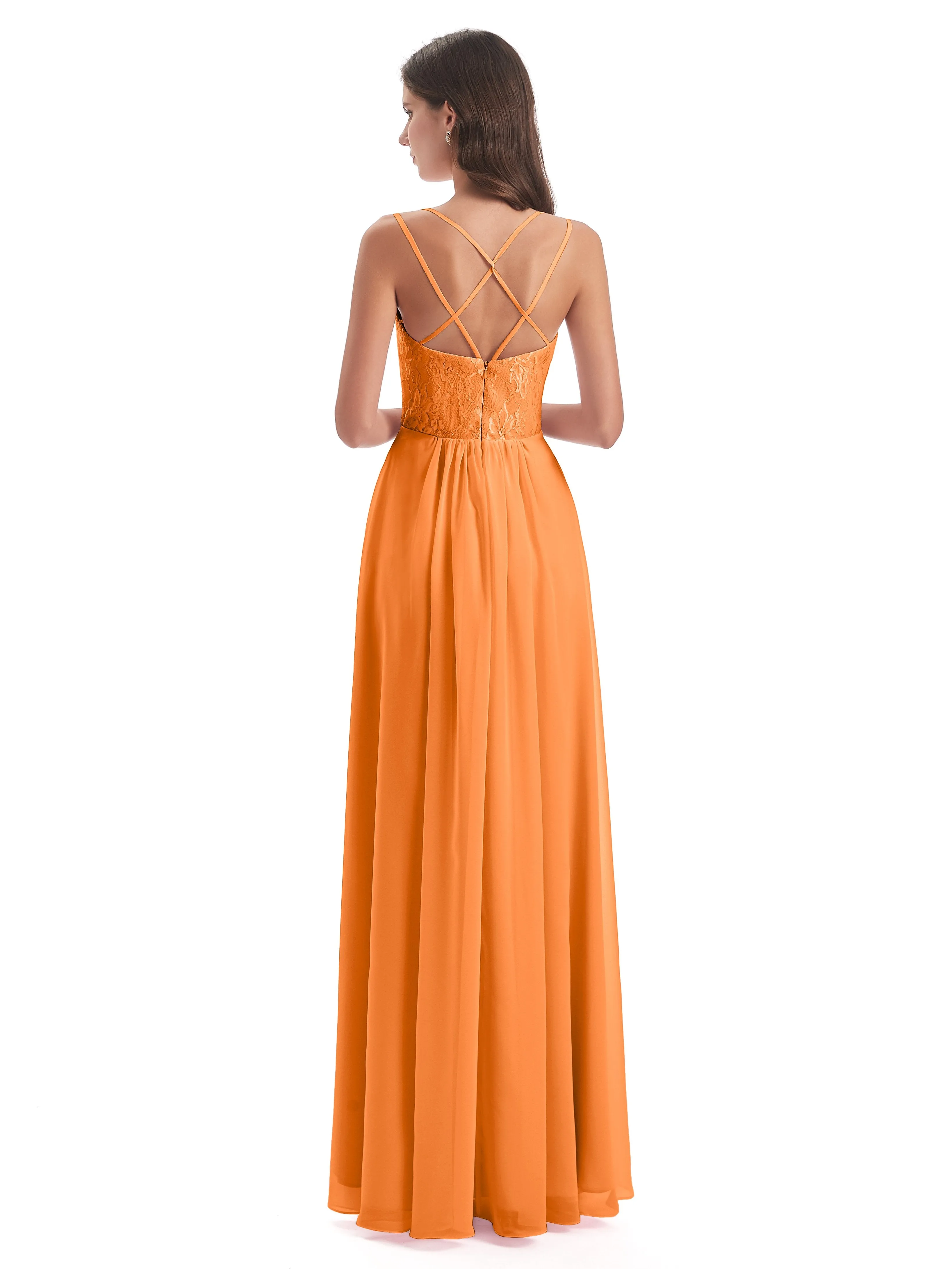 Heidi Elegant Spaghetti Straps Long Bridesmaid Dresses