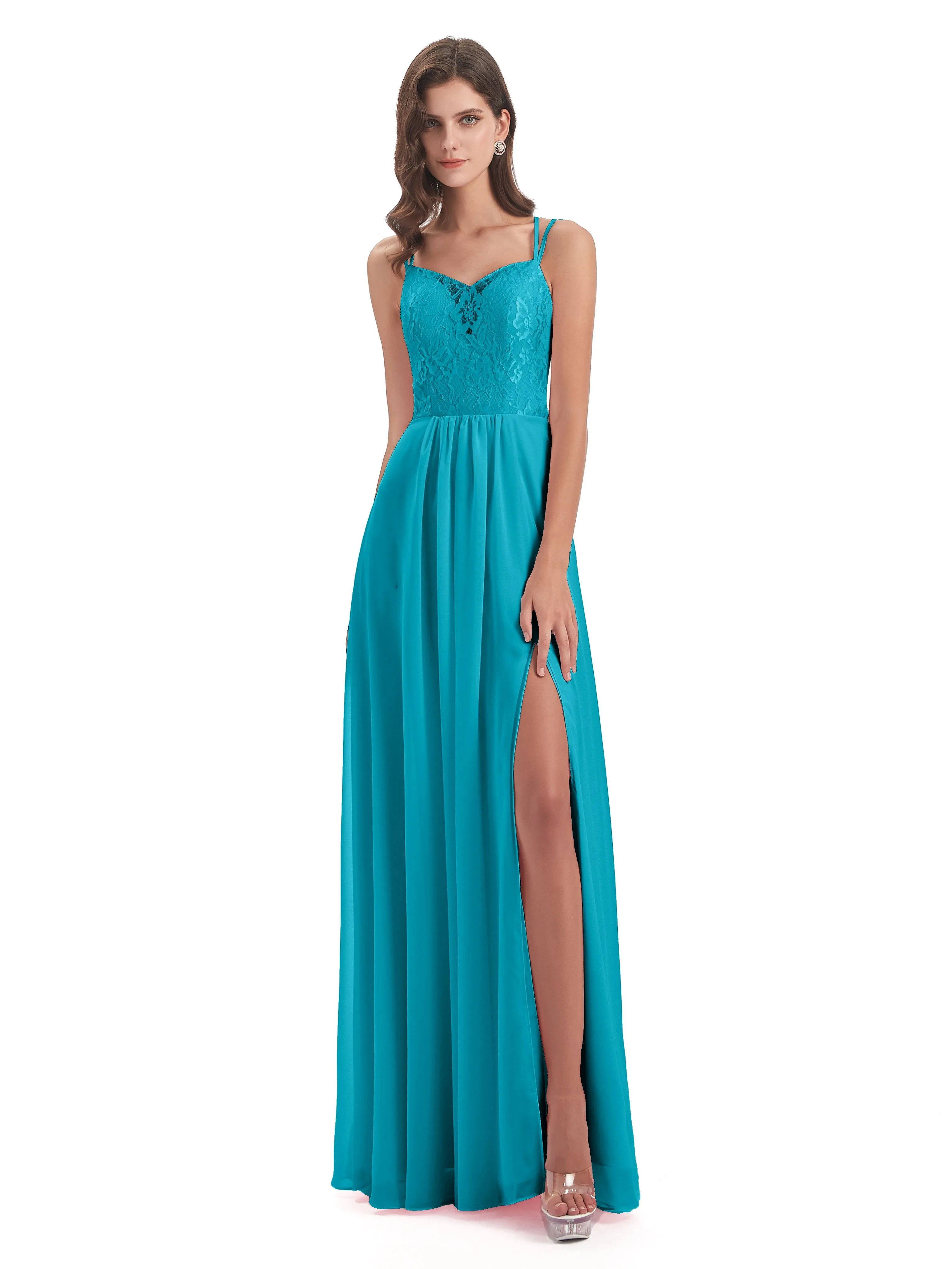 Heidi Elegant Spaghetti Straps Long Bridesmaid Dresses