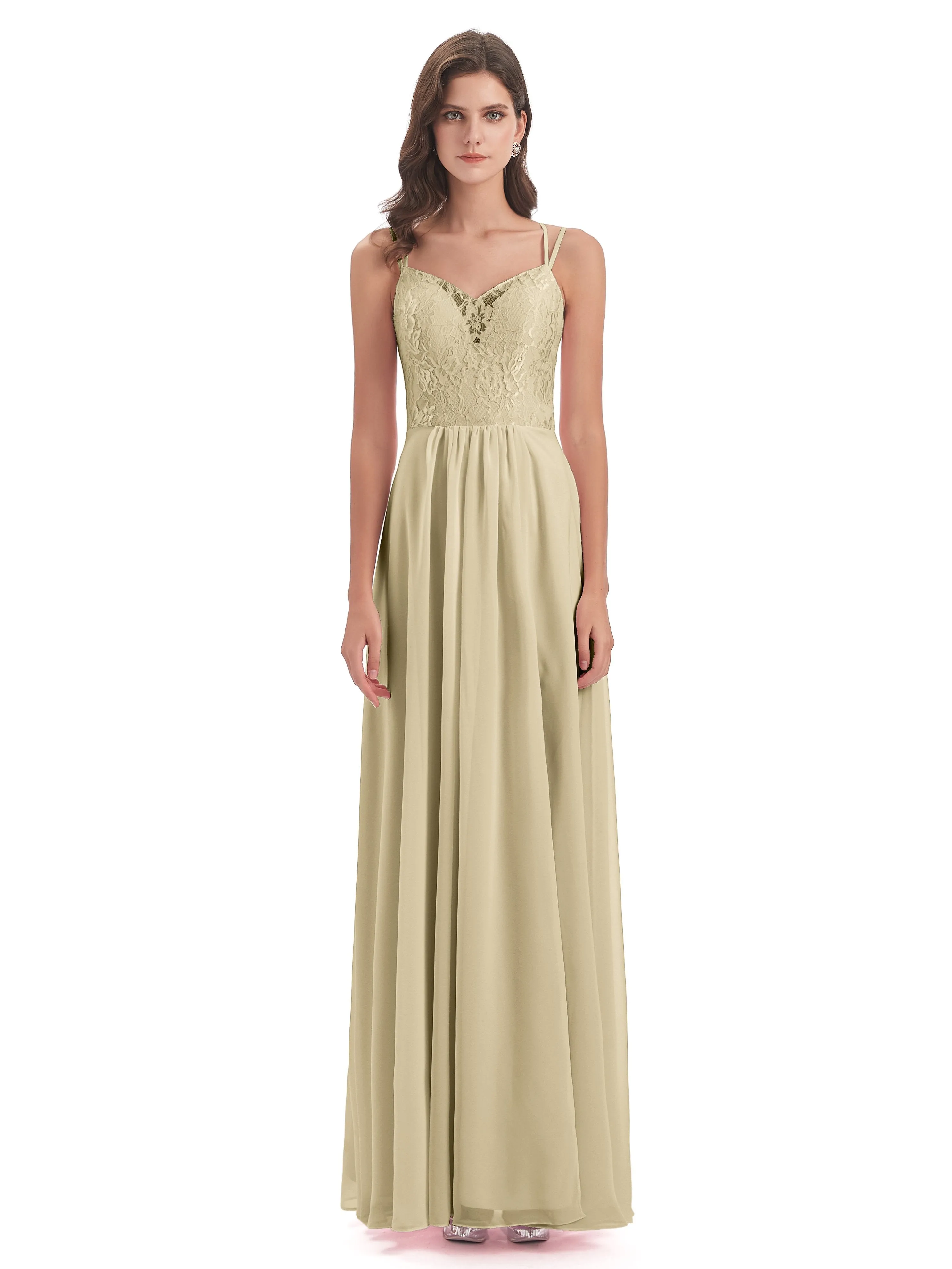 Heidi Elegant Spaghetti Straps Long Bridesmaid Dresses