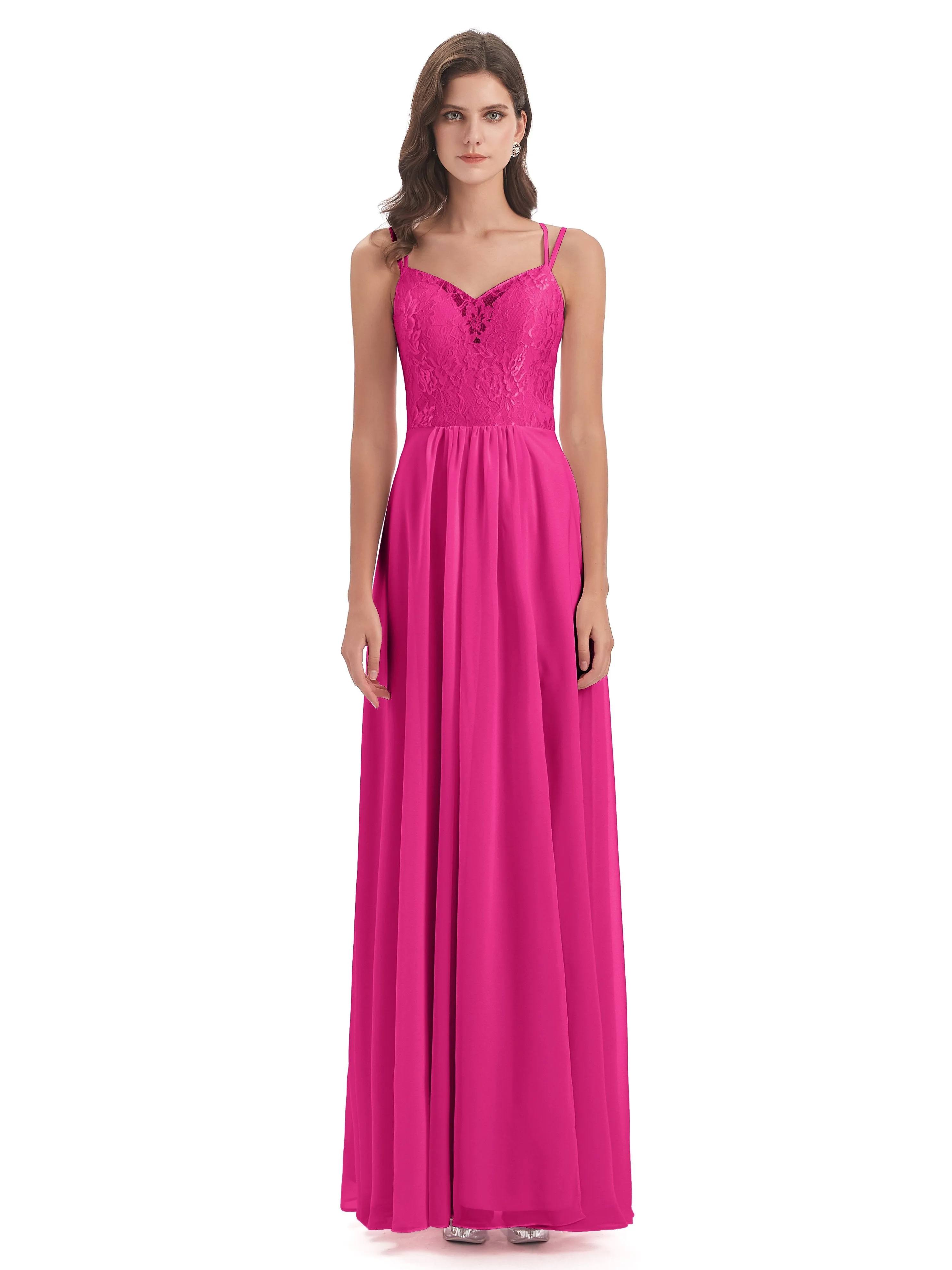 Heidi Elegant Spaghetti Straps Long Bridesmaid Dresses