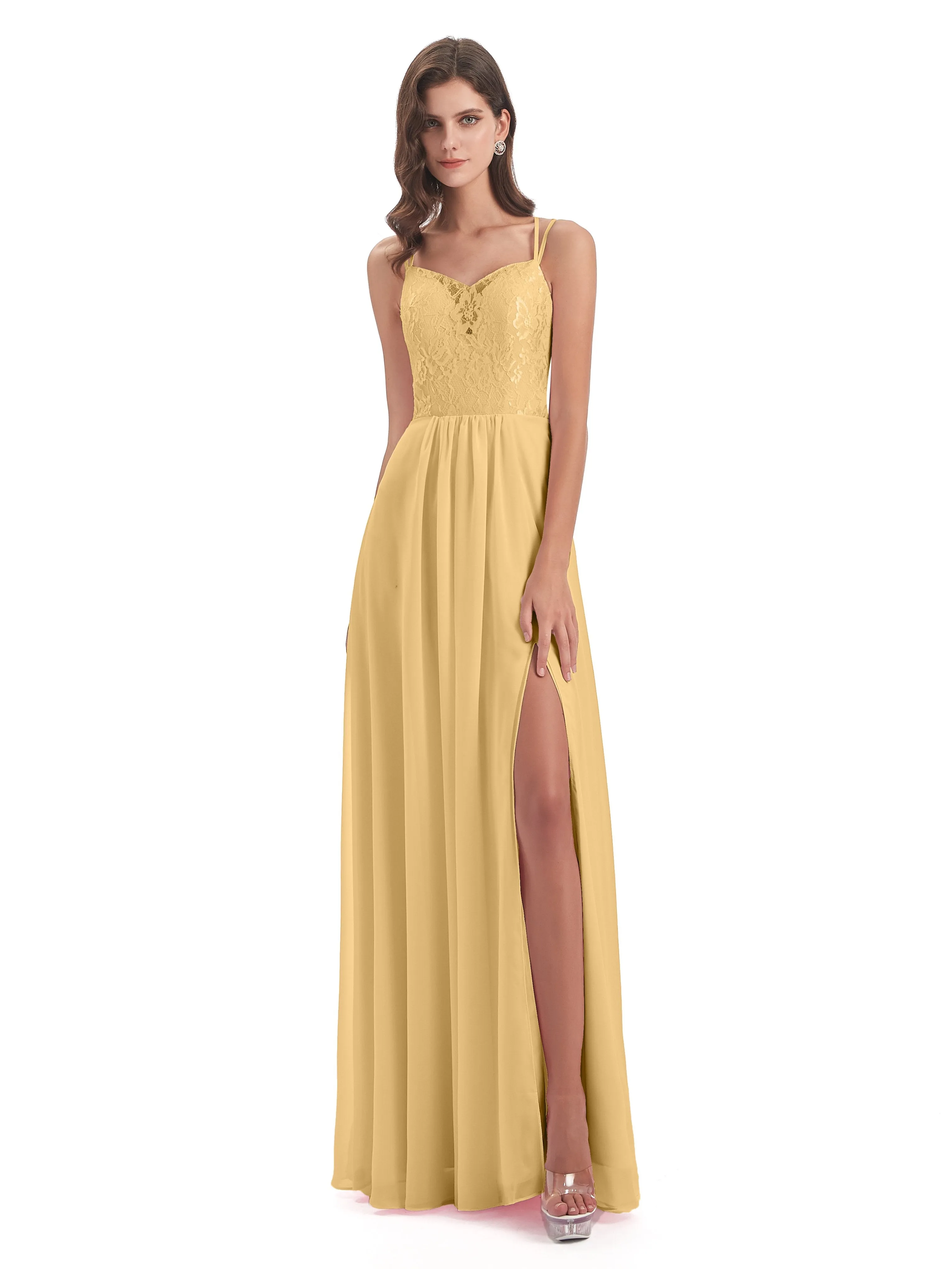 Heidi Elegant Spaghetti Straps Long Bridesmaid Dresses