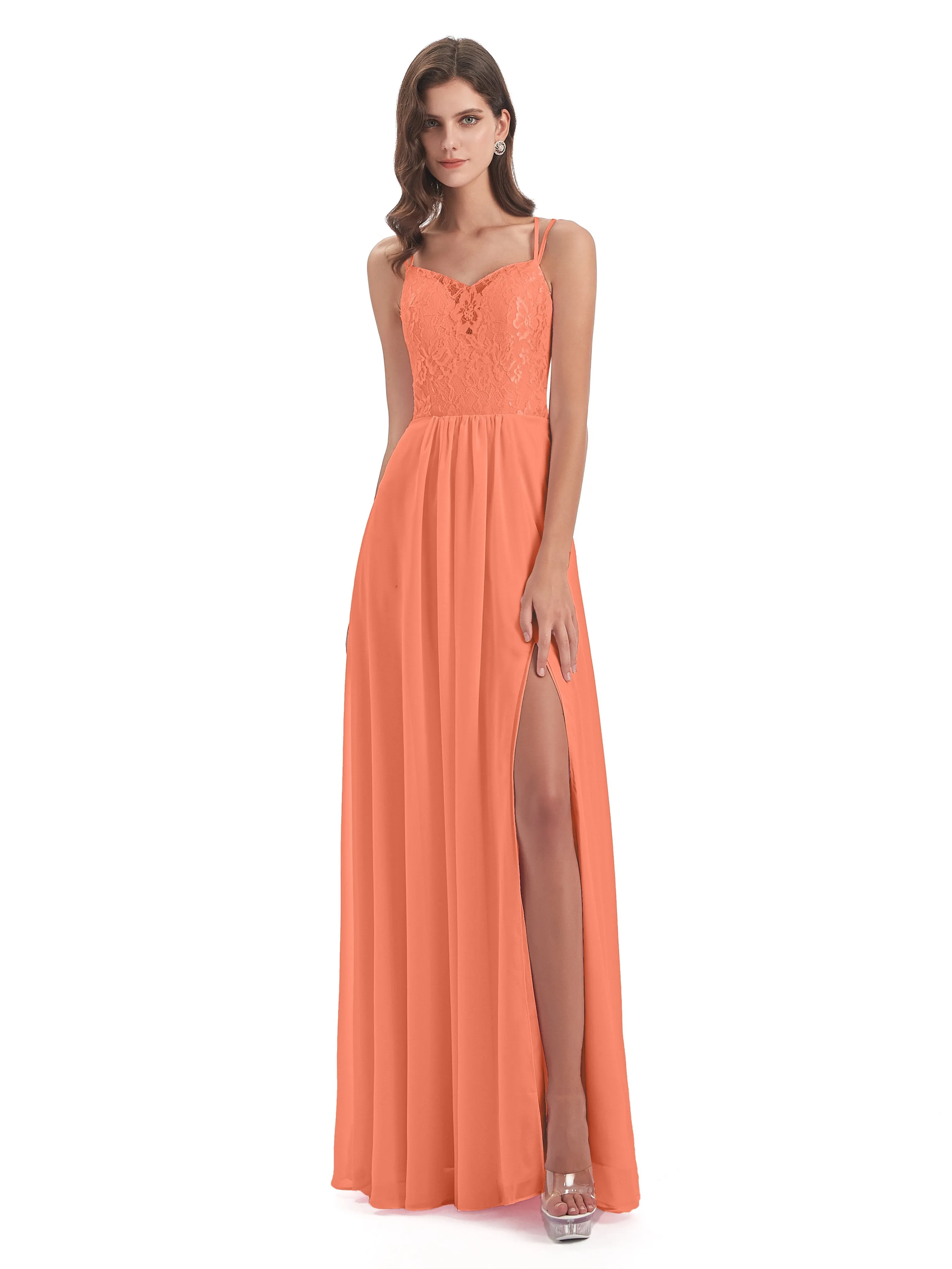 Heidi Elegant Spaghetti Straps Long Bridesmaid Dresses