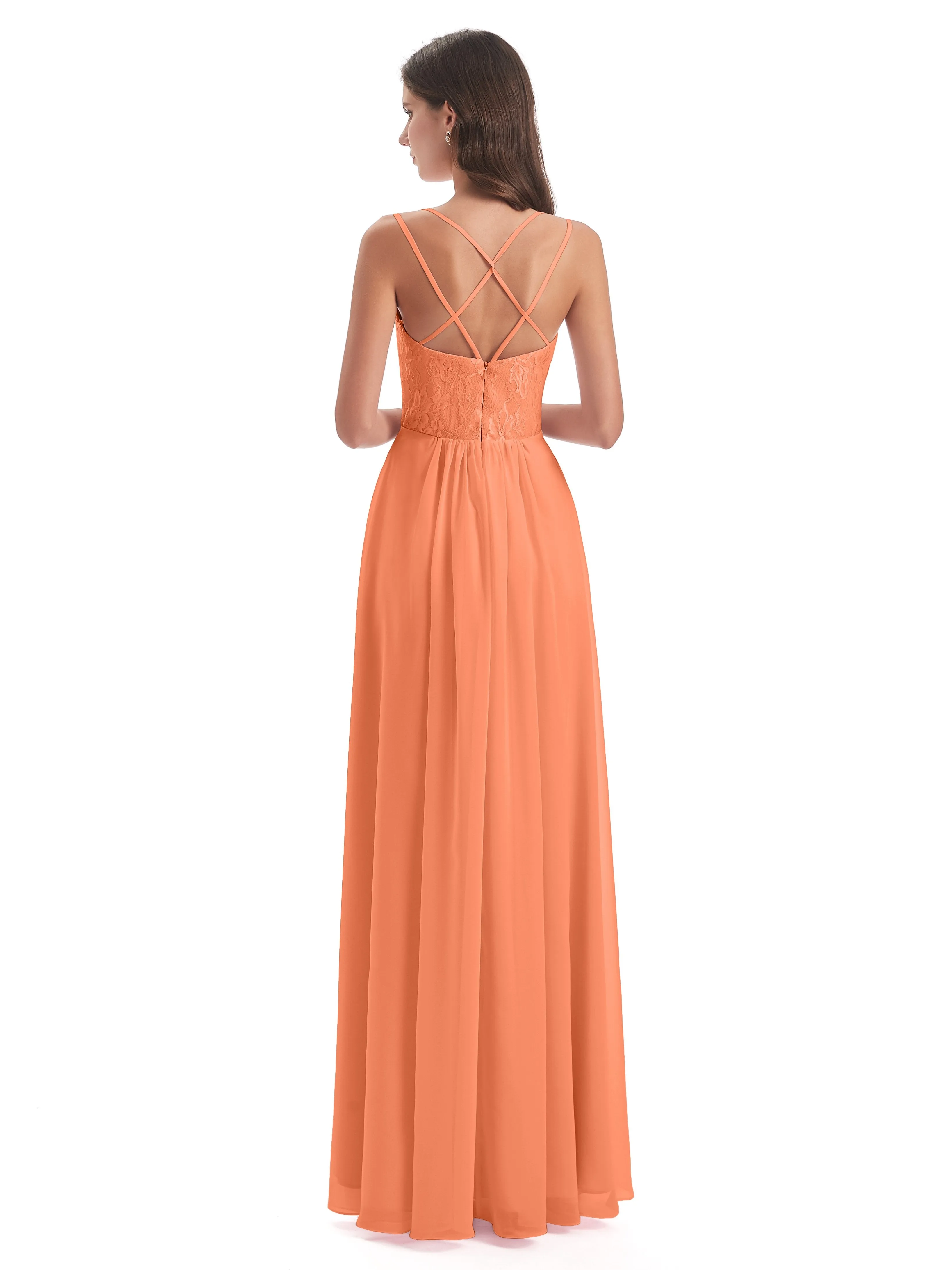 Heidi Elegant Spaghetti Straps Long Bridesmaid Dresses