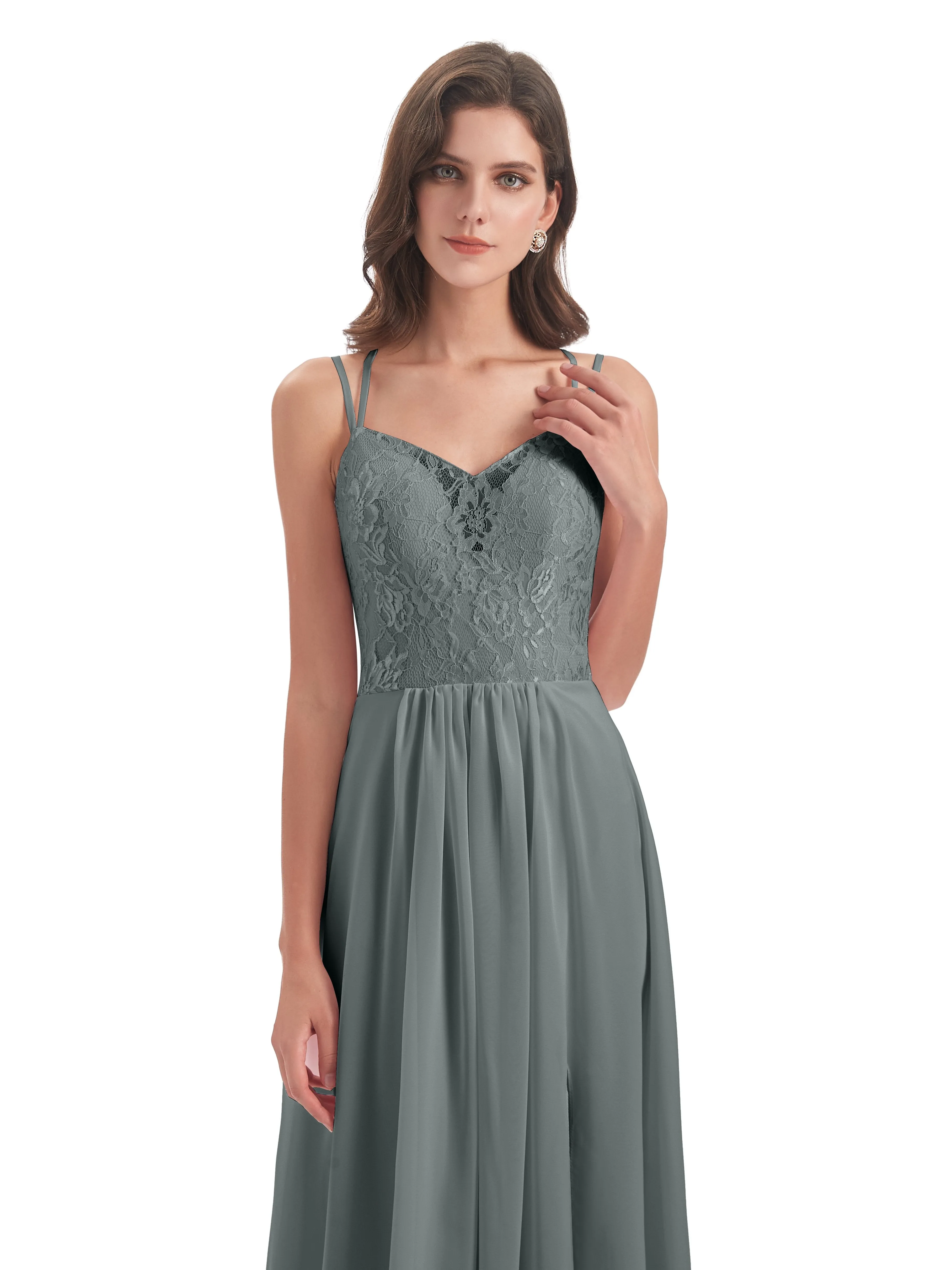 Heidi Elegant Spaghetti Straps Long Bridesmaid Dresses