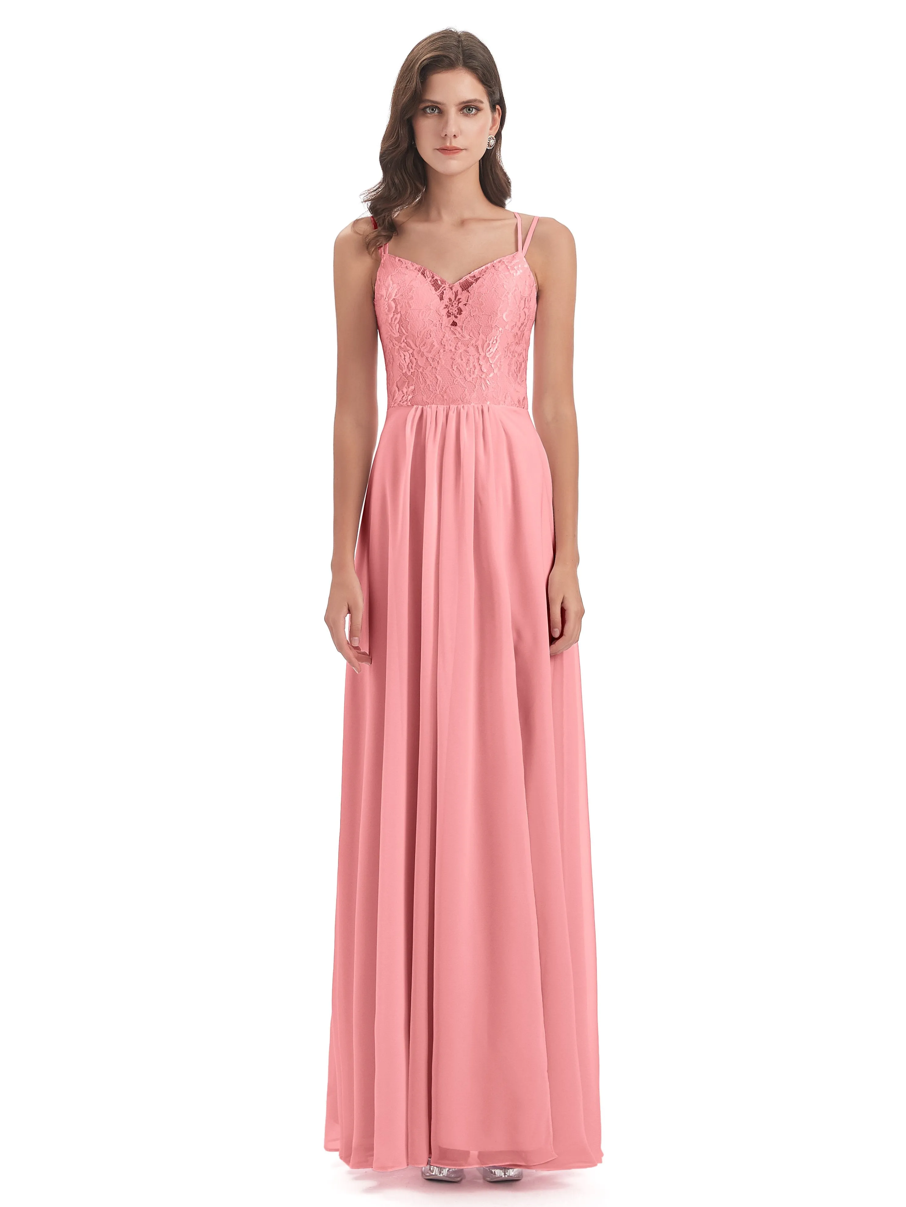 Heidi Elegant Spaghetti Straps Long Bridesmaid Dresses