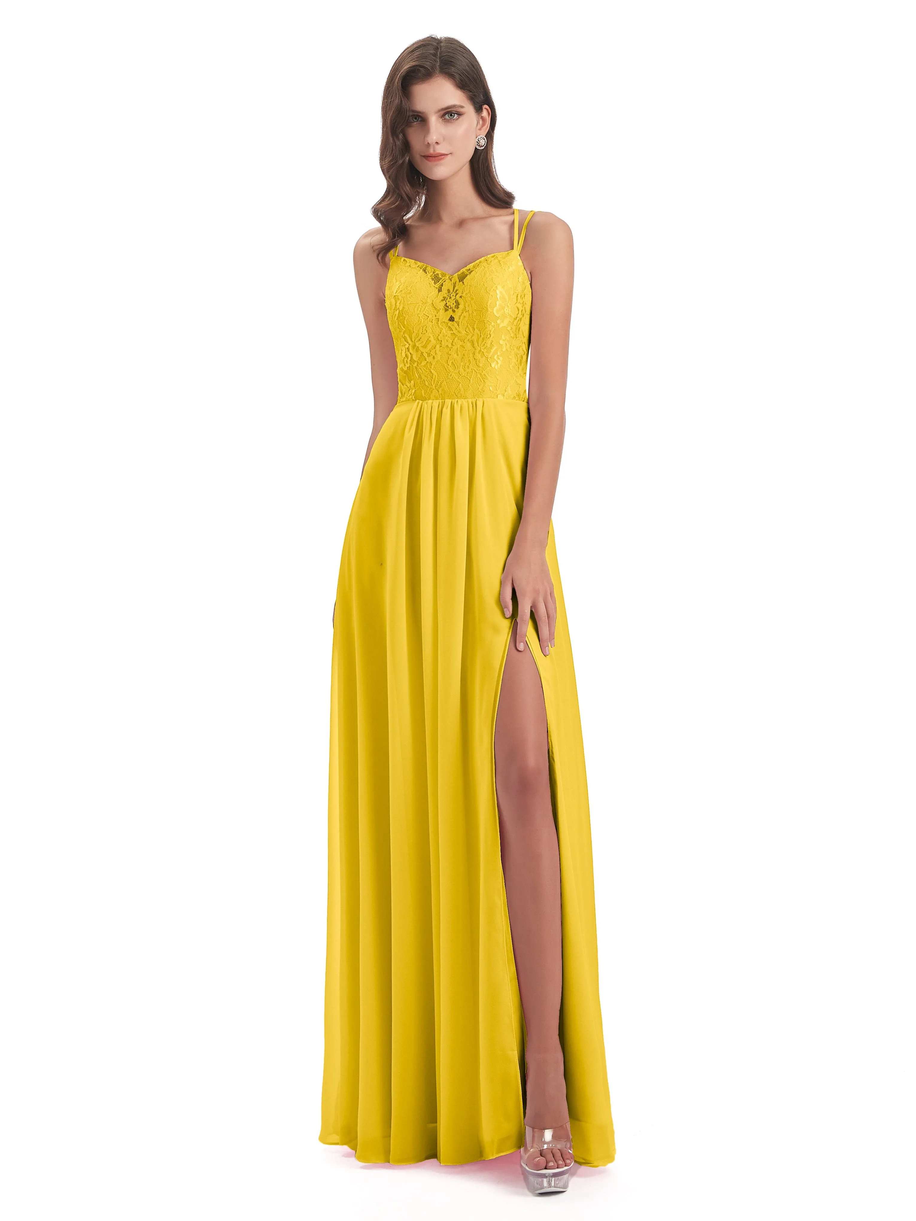 Heidi Elegant Spaghetti Straps Long Bridesmaid Dresses