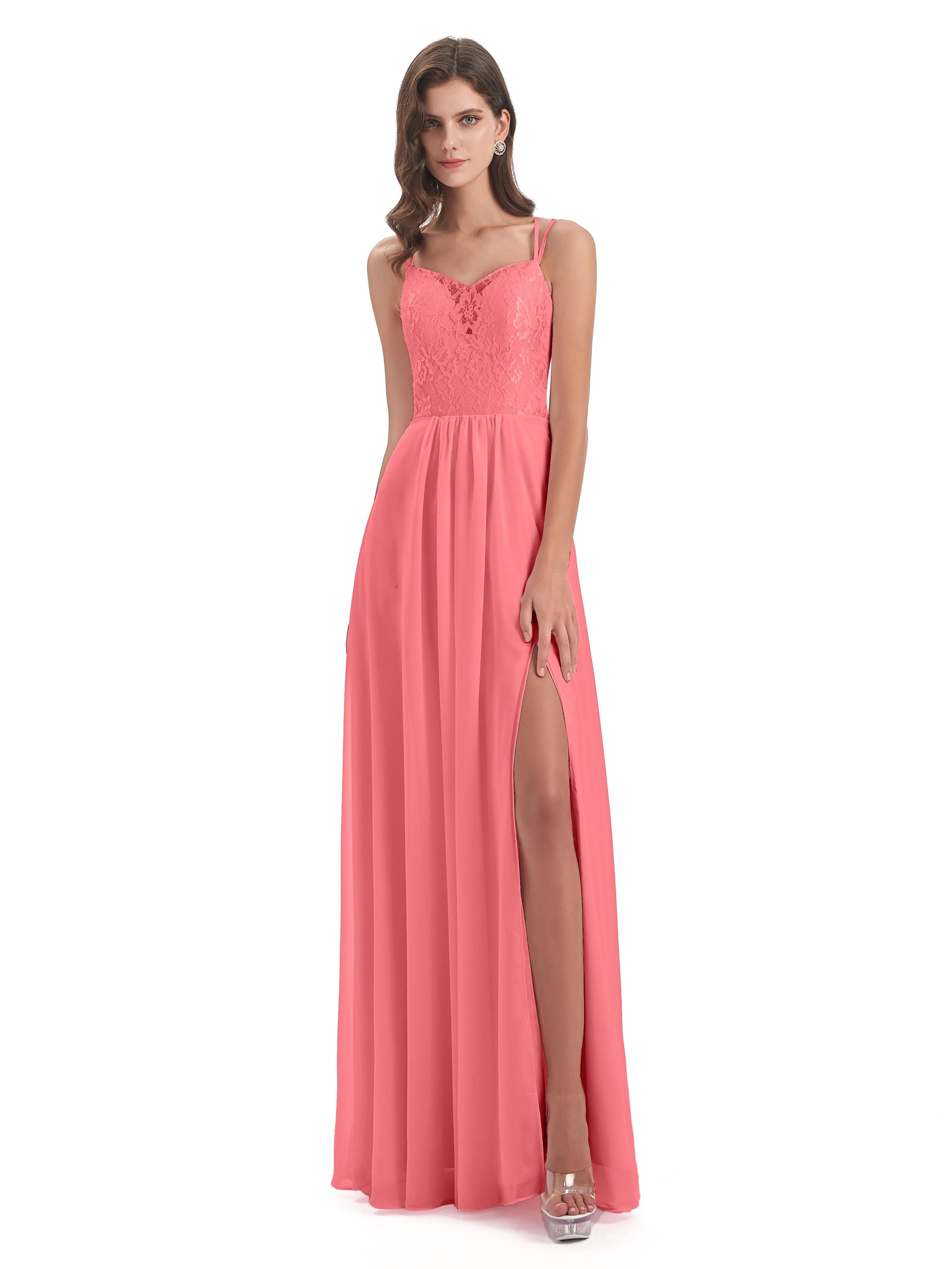 Heidi Elegant Spaghetti Straps Long Bridesmaid Dresses