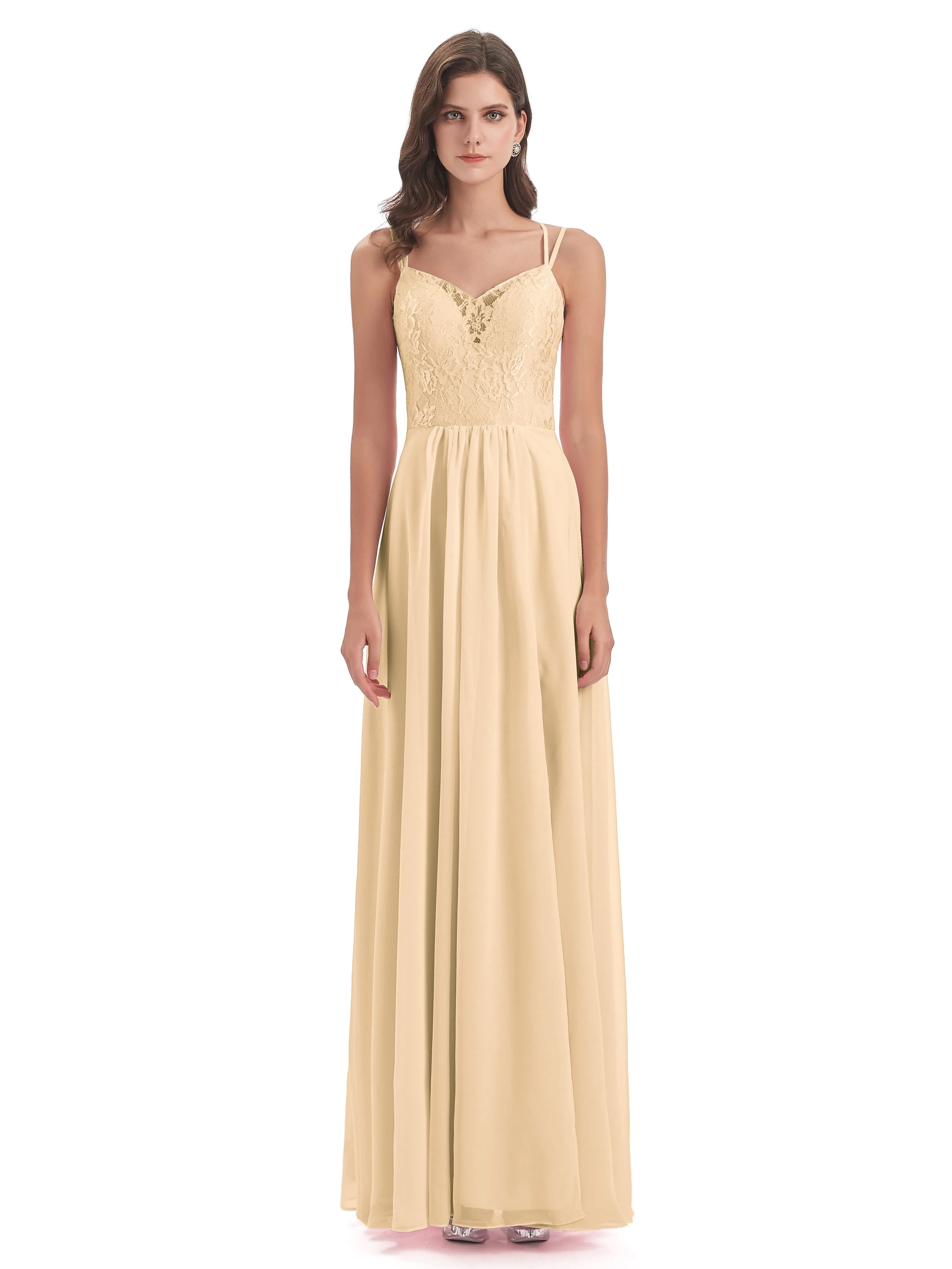 Heidi Elegant Spaghetti Straps Long Bridesmaid Dresses