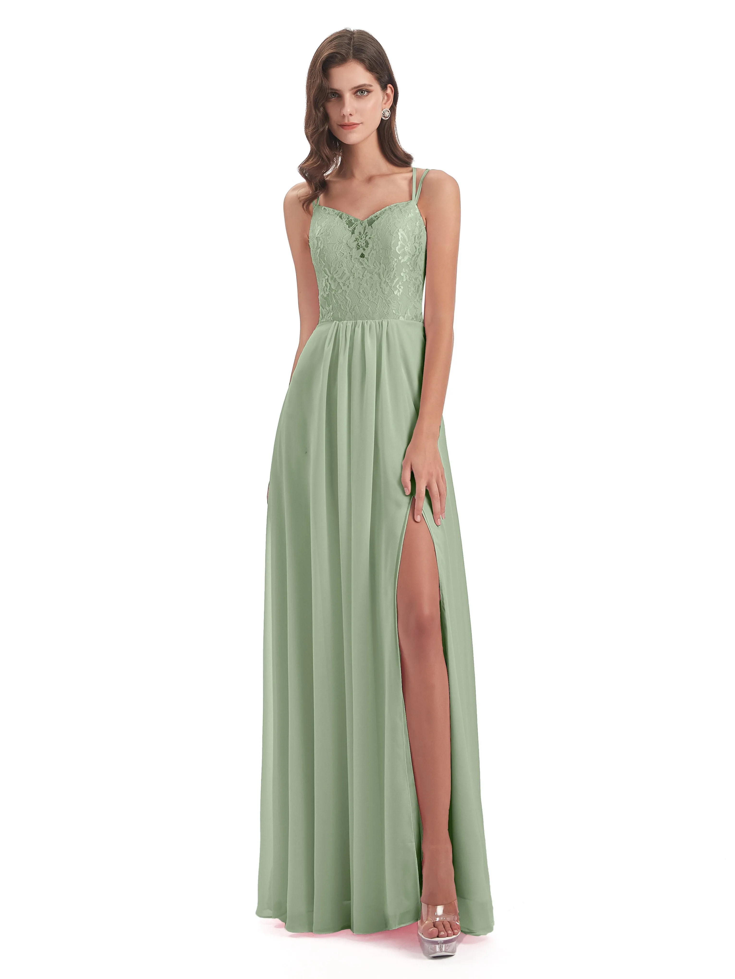 Heidi Elegant Spaghetti Straps Long Bridesmaid Dresses