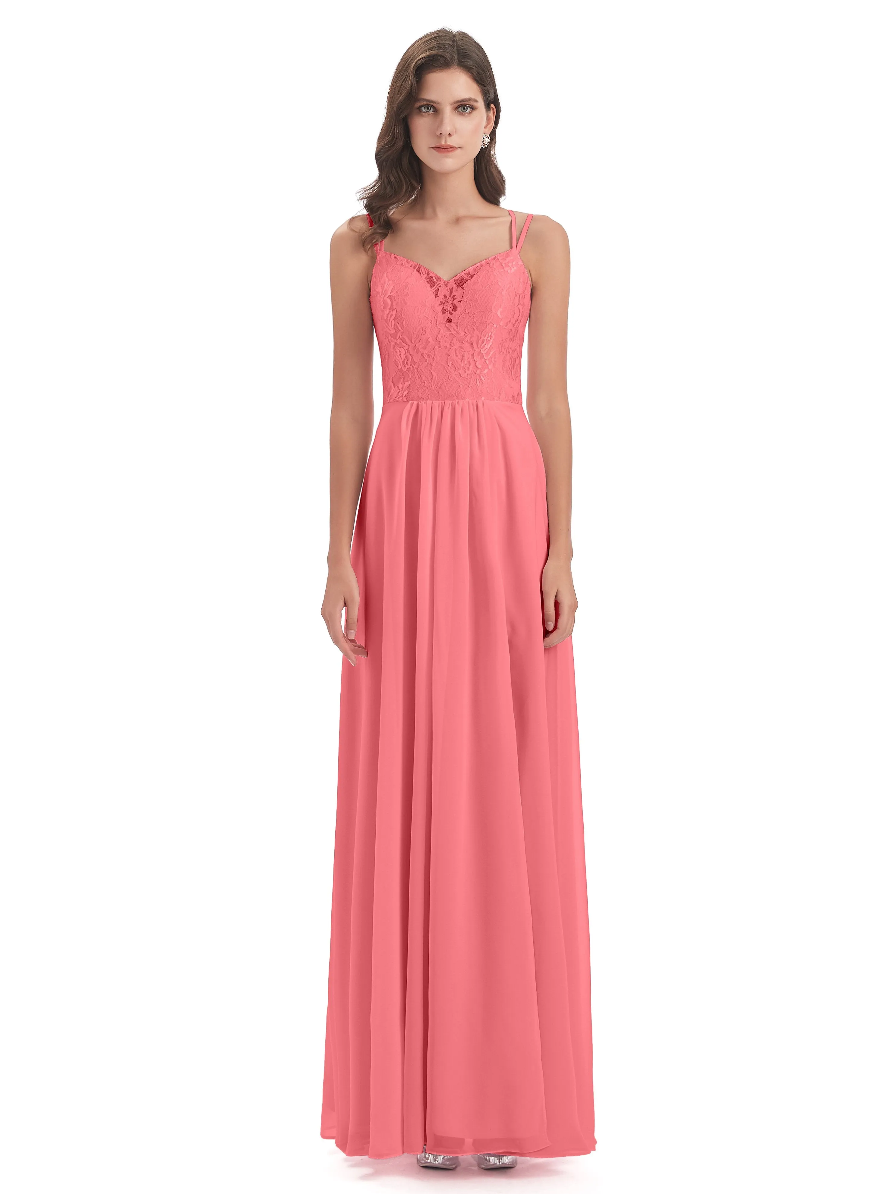 Heidi Elegant Spaghetti Straps Long Bridesmaid Dresses