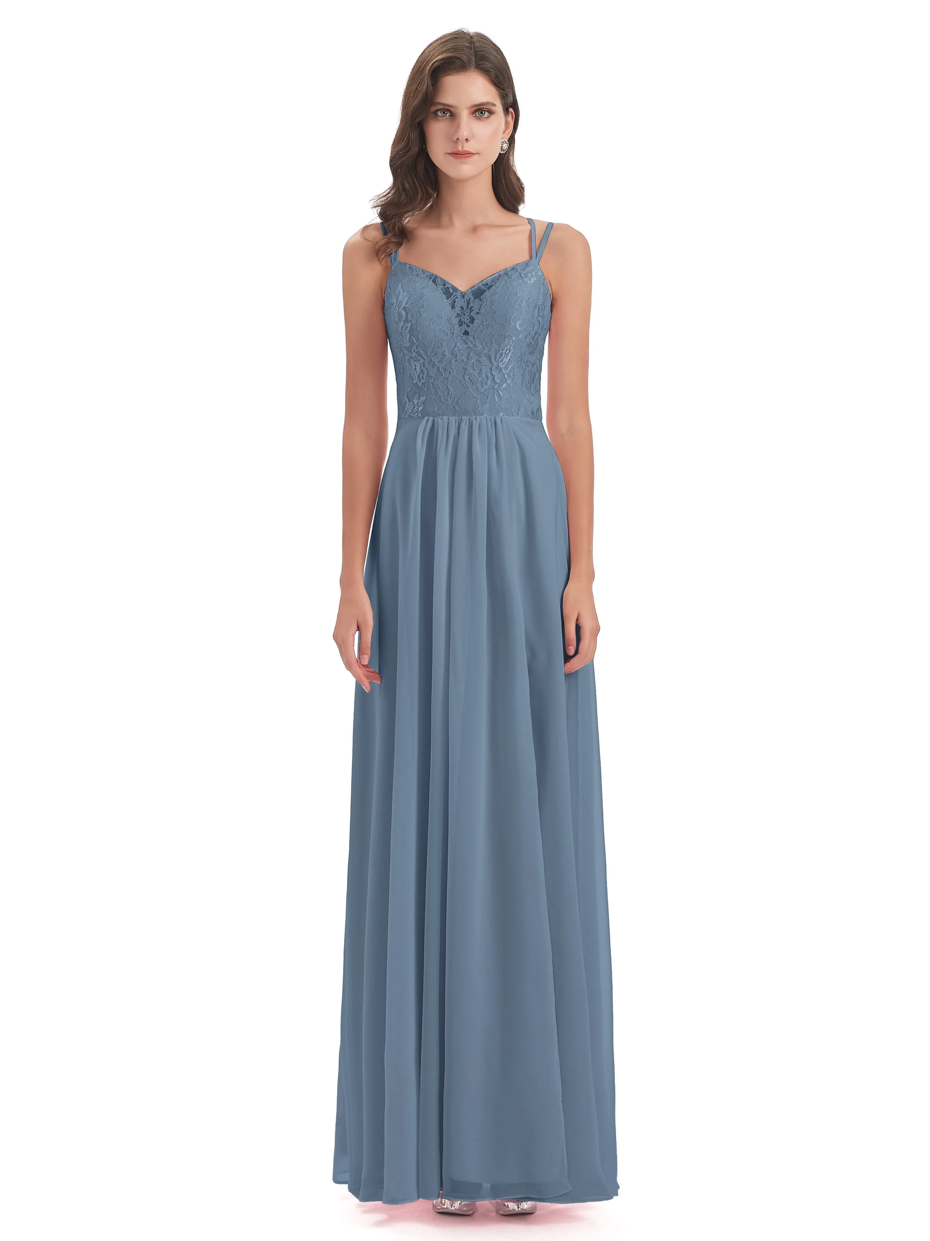 Heidi Elegant Spaghetti Straps Long Bridesmaid Dresses