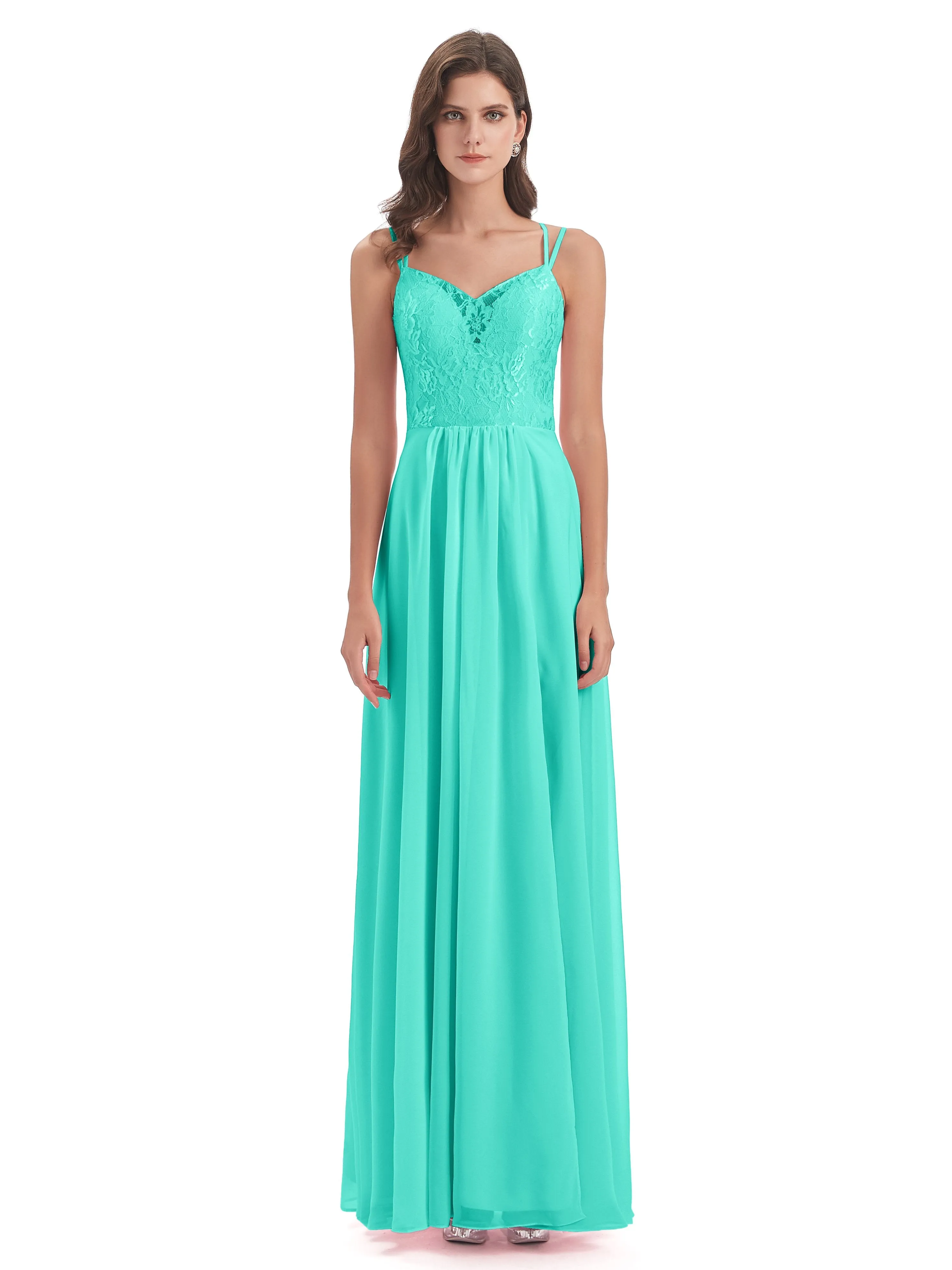 Heidi Elegant Spaghetti Straps Long Bridesmaid Dresses