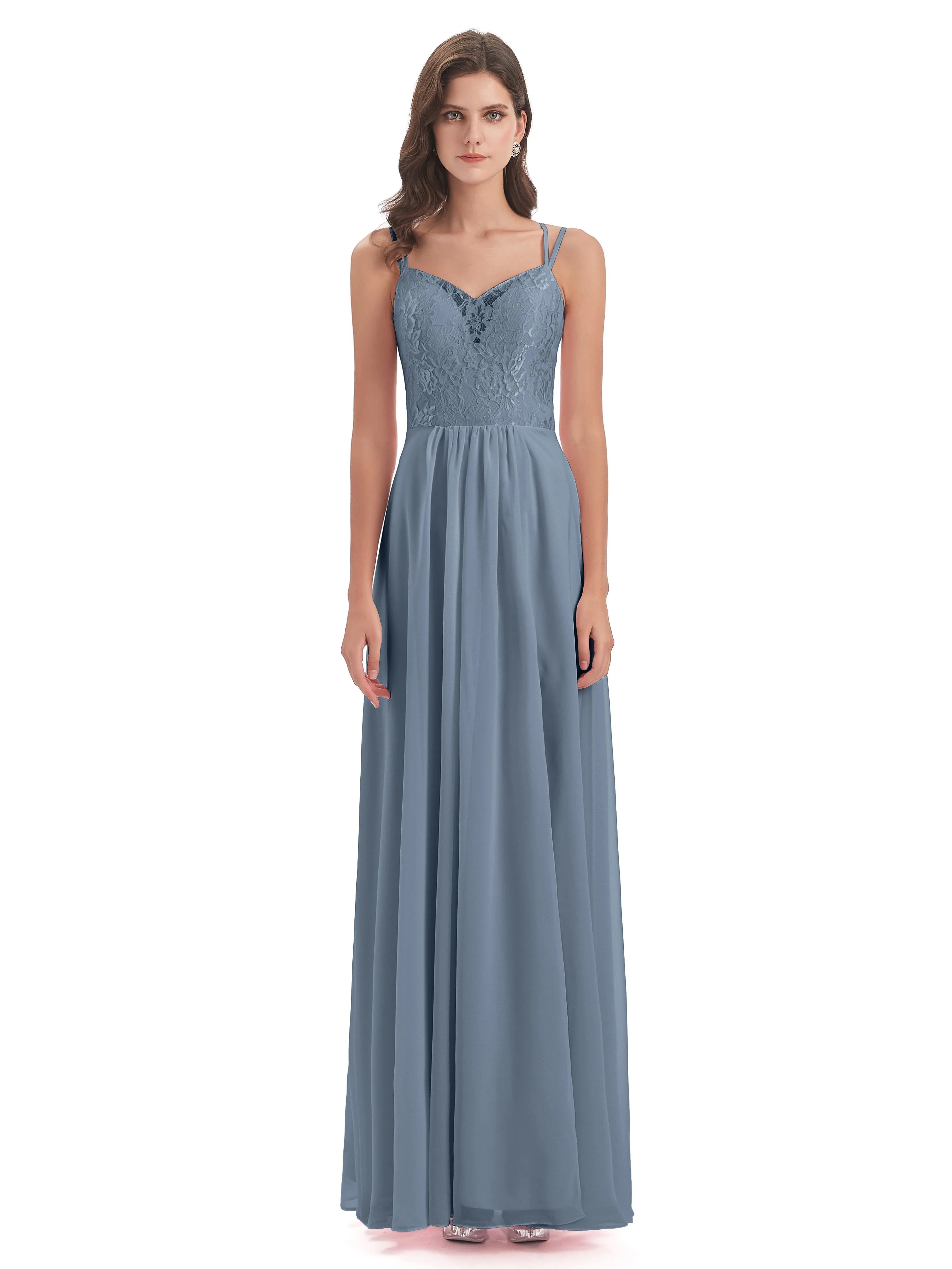 Heidi Elegant Spaghetti Straps Long Bridesmaid Dresses