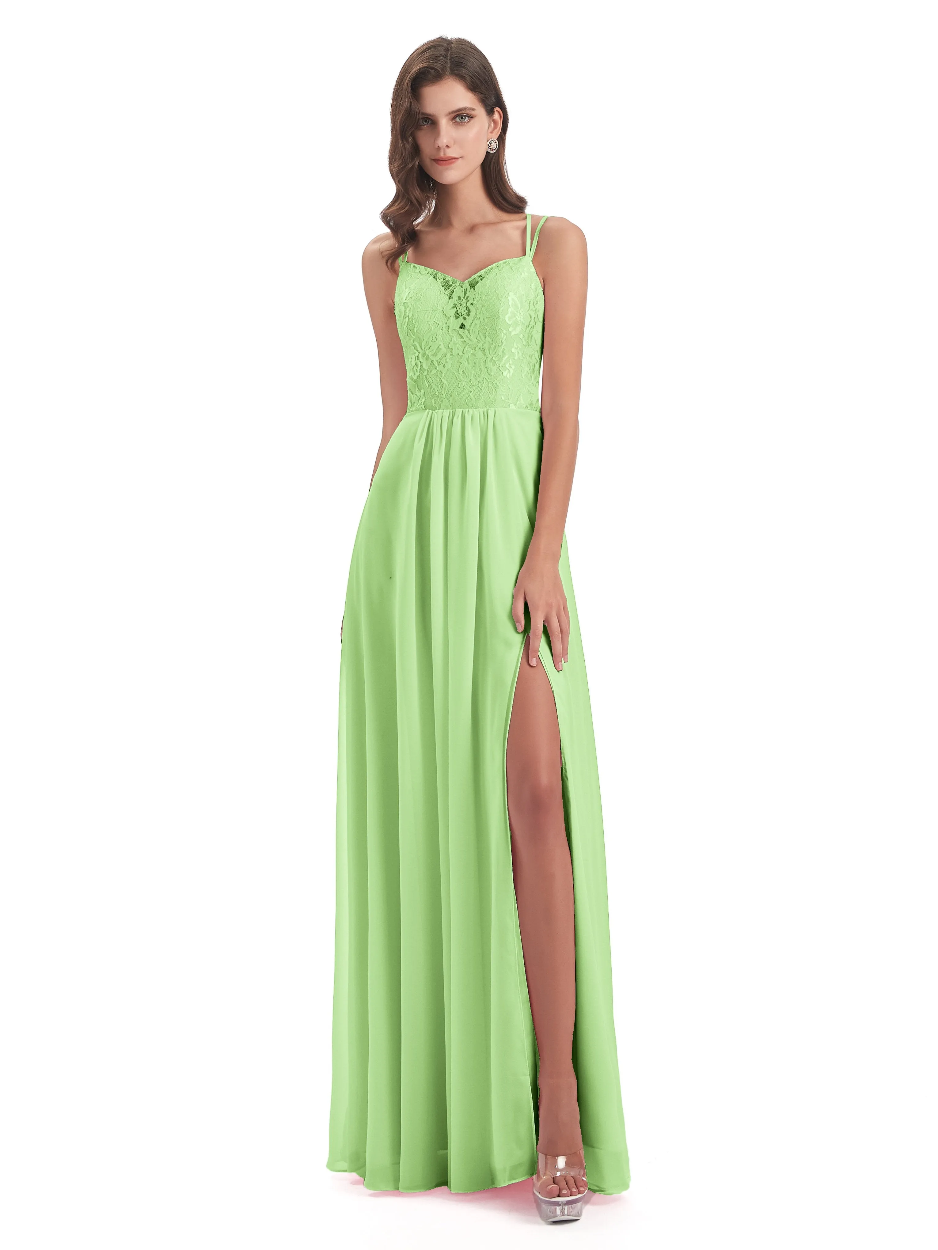 Heidi Elegant Spaghetti Straps Long Bridesmaid Dresses