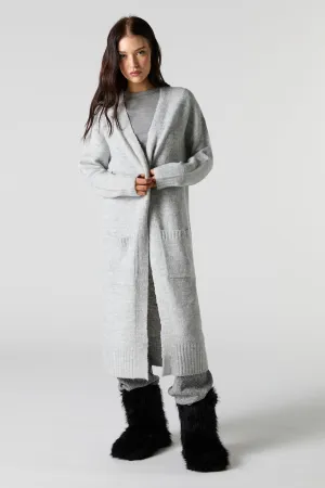 Knit Open Front Longline Cardigan