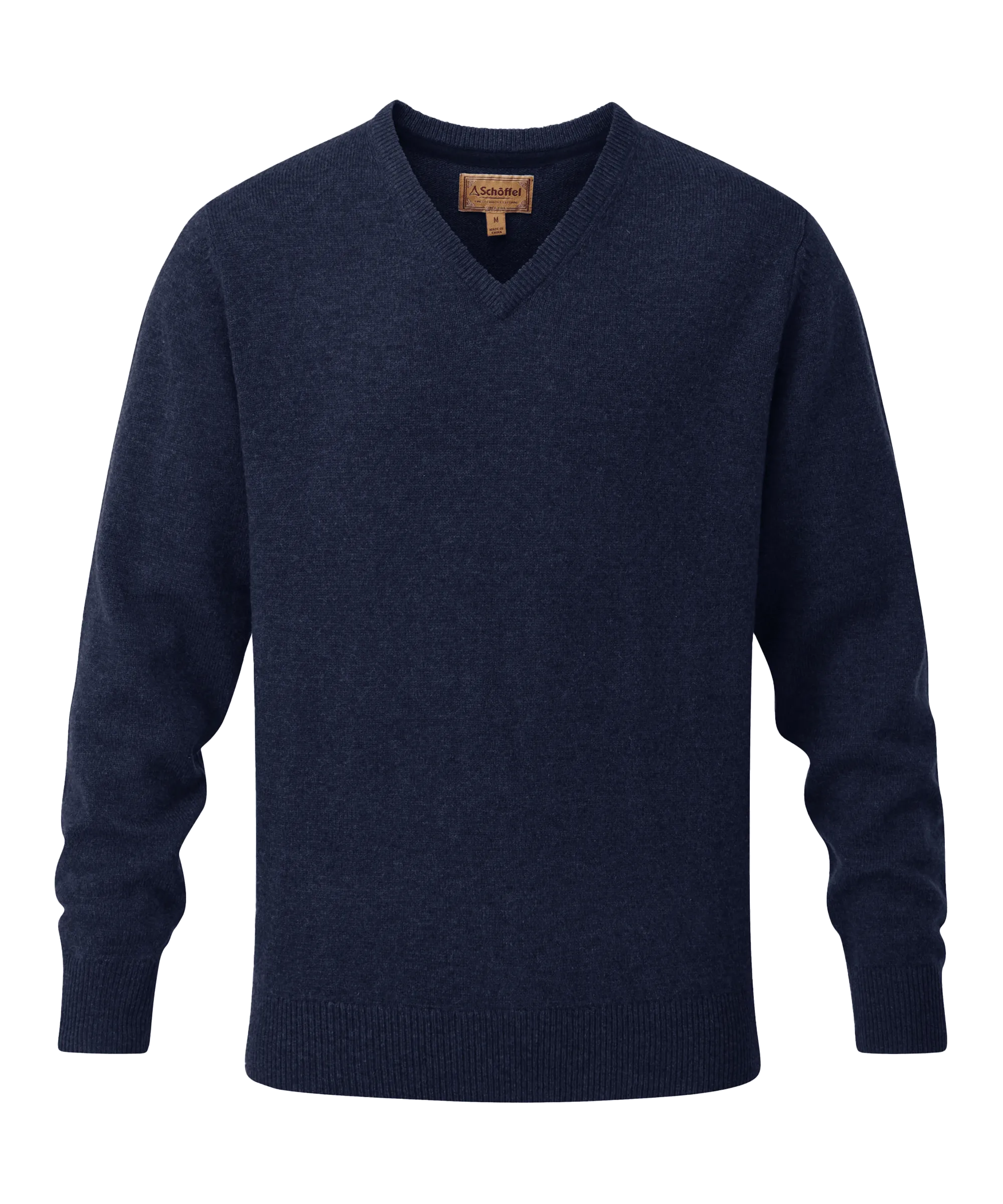 Lewis Lambswool V Neck Jumper - Navy