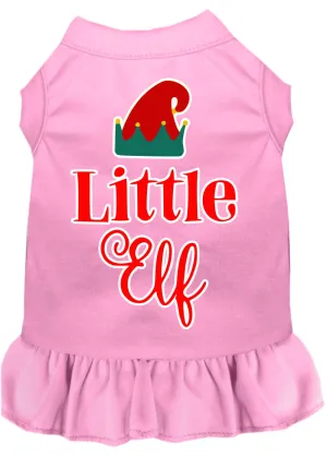 Little Elf Screen Print Dog Dress Light Pink Xl