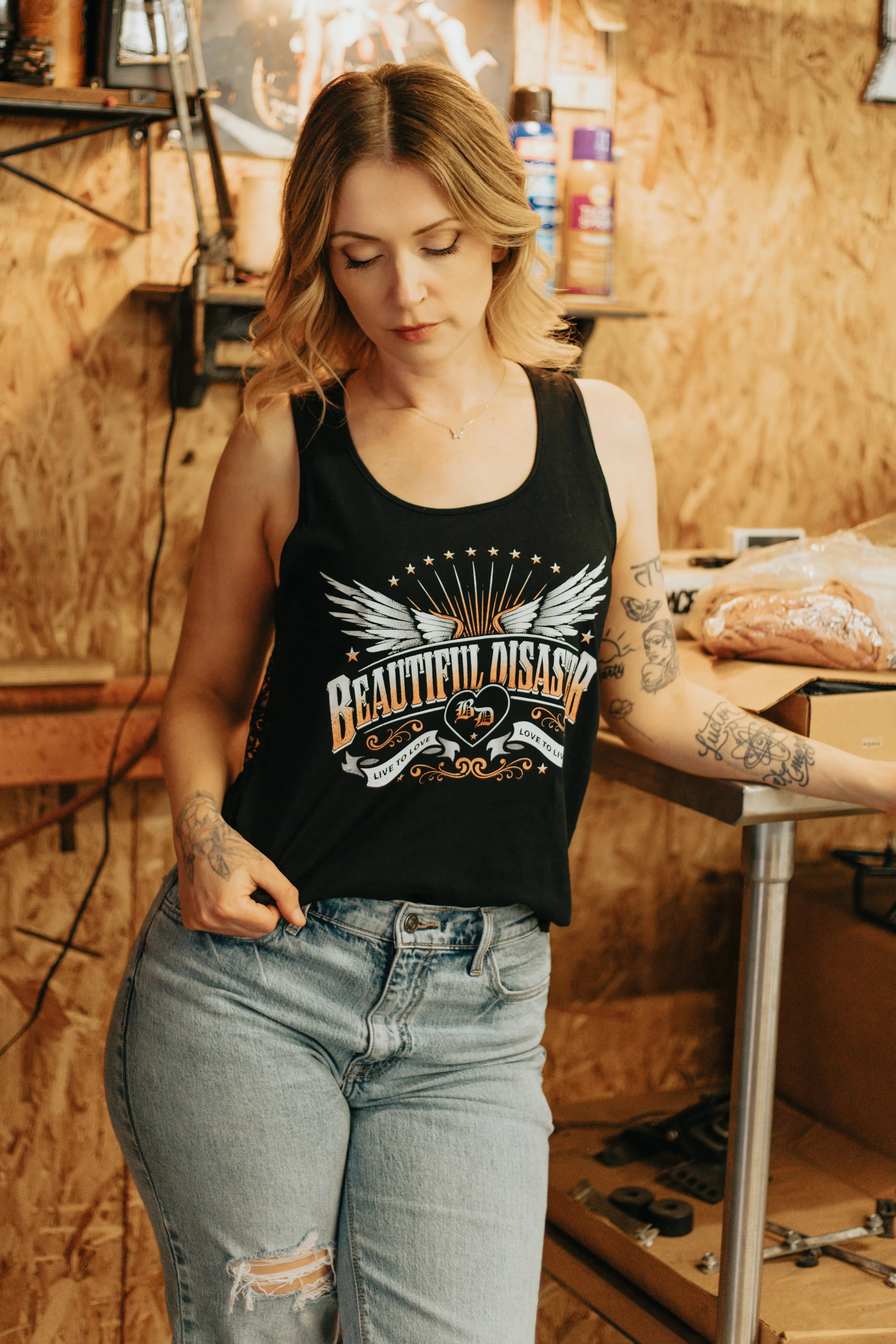 Live To Love Laceback Tank