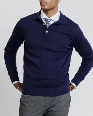 Long Sleeve Polo Royal Blue